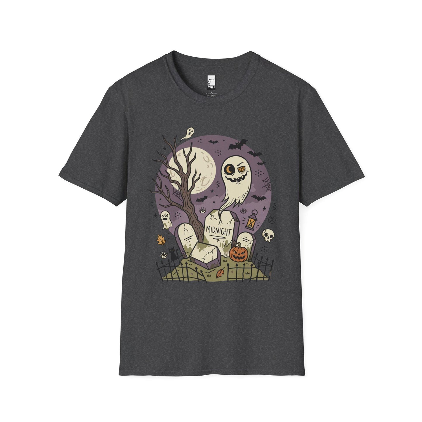 Spooky Graveyard T Shirt | Ghost Halloween Shirt | Full Moon Graphic Tee | Haunted Cemetery Shirt | Vintage Halloween Tee | Unisex Gift