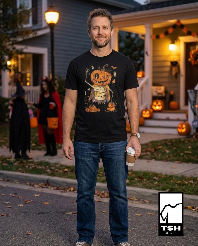 Funny Pumpkin T-Shirt | Jack O Lantern Shirt | Halloween Graphic Tee | Spooky Pumpkin Shirt | Fall Harvest Tee | Unisex Halloween Gift