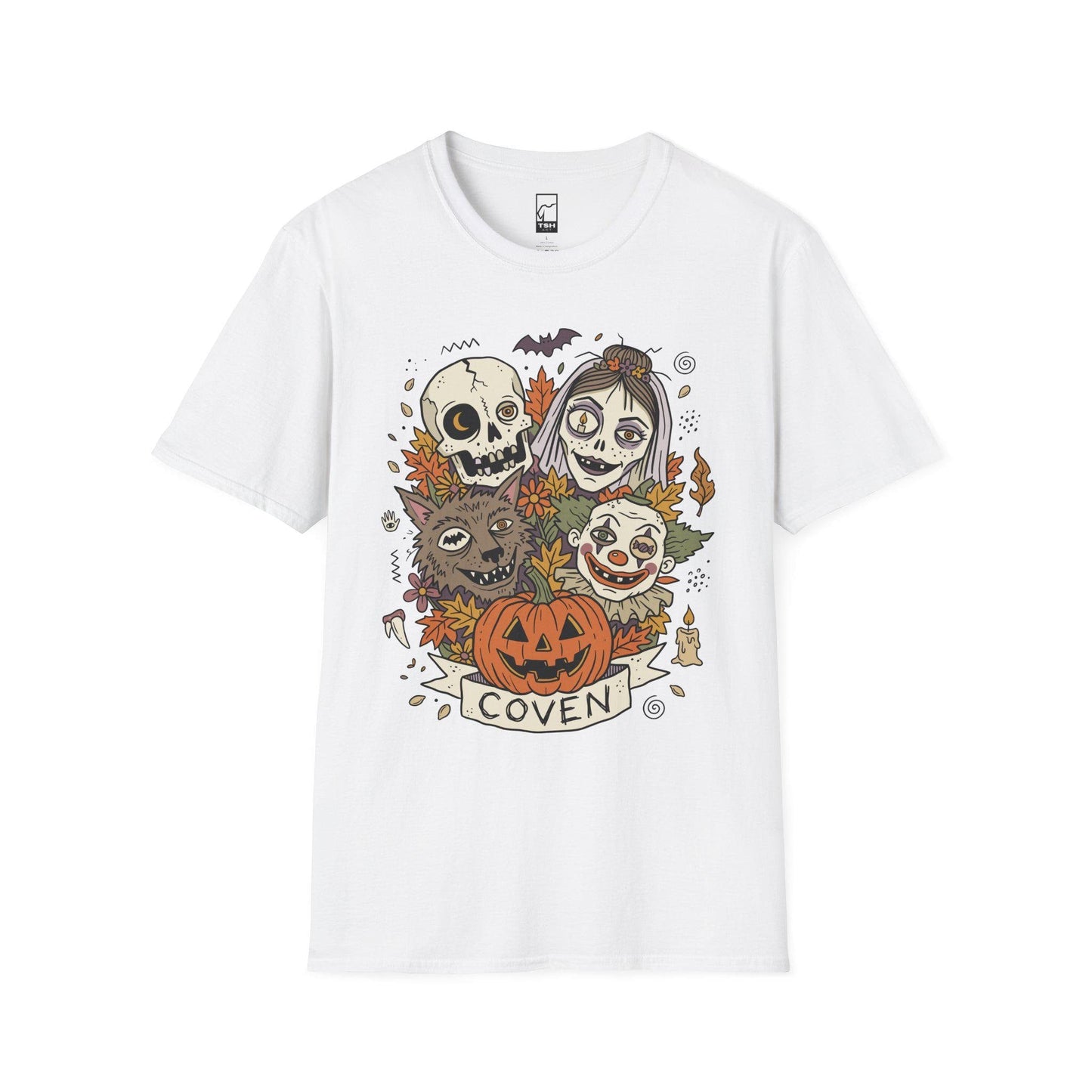 Vintage Halloween Shirt | Skull Werewolf T Shirt | Creepy Clown Witch Tee | Pumpkin Coven Graphic Tee | Retro Horror Tee | Unisex Gift