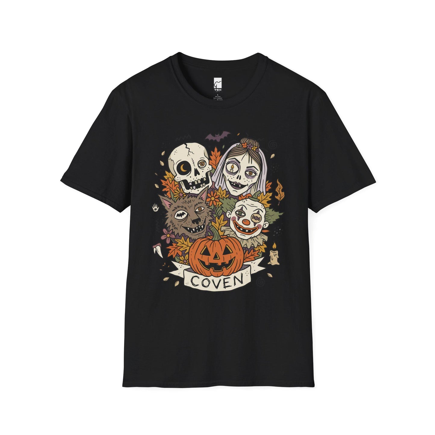 Vintage Halloween Shirt | Skull Werewolf T Shirt | Creepy Clown Witch Tee | Pumpkin Coven Graphic Tee | Retro Horror Tee | Unisex Gift
