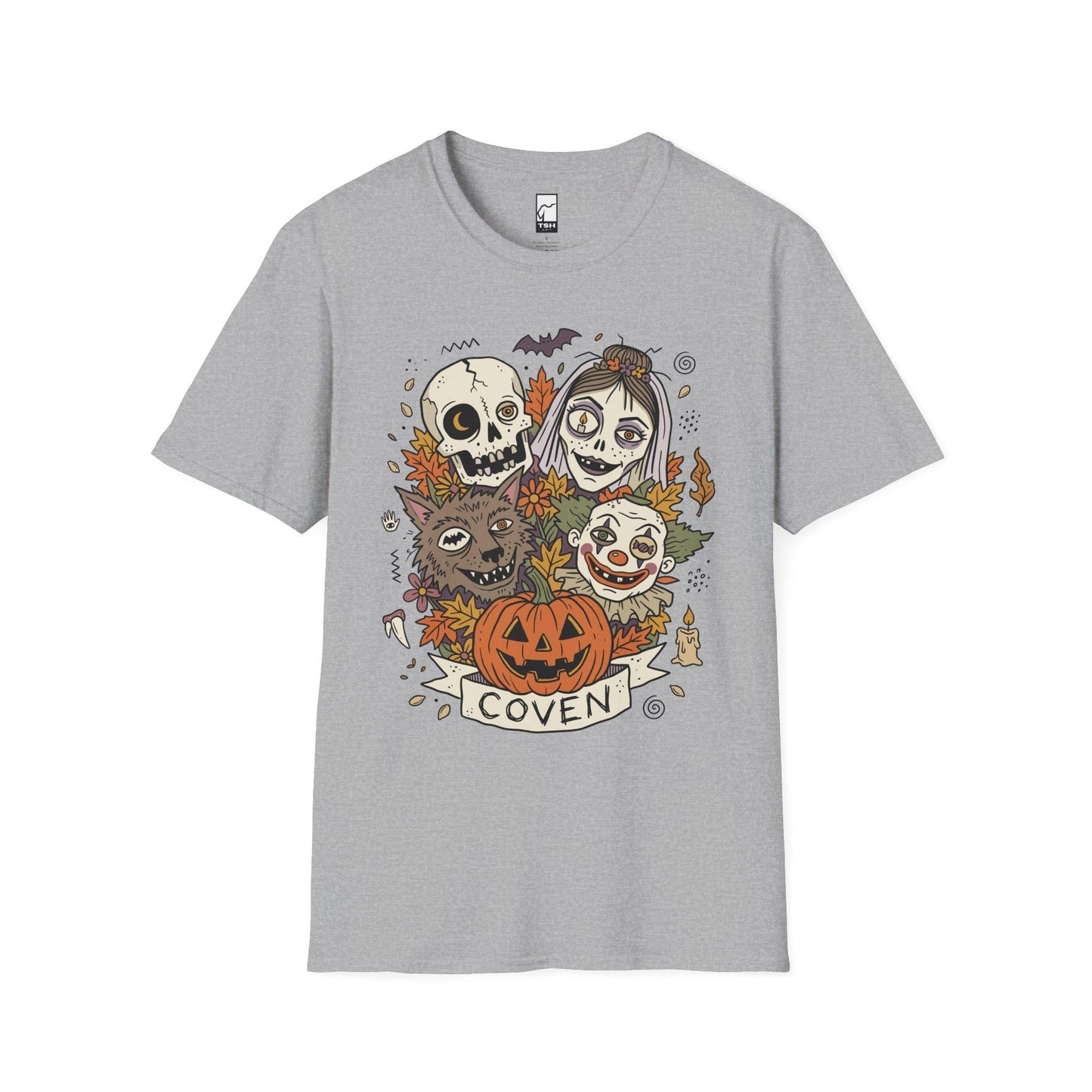 Vintage Halloween Shirt | Skull Werewolf T Shirt | Creepy Clown Witch Tee | Pumpkin Coven Graphic Tee | Retro Horror Tee | Unisex Gift