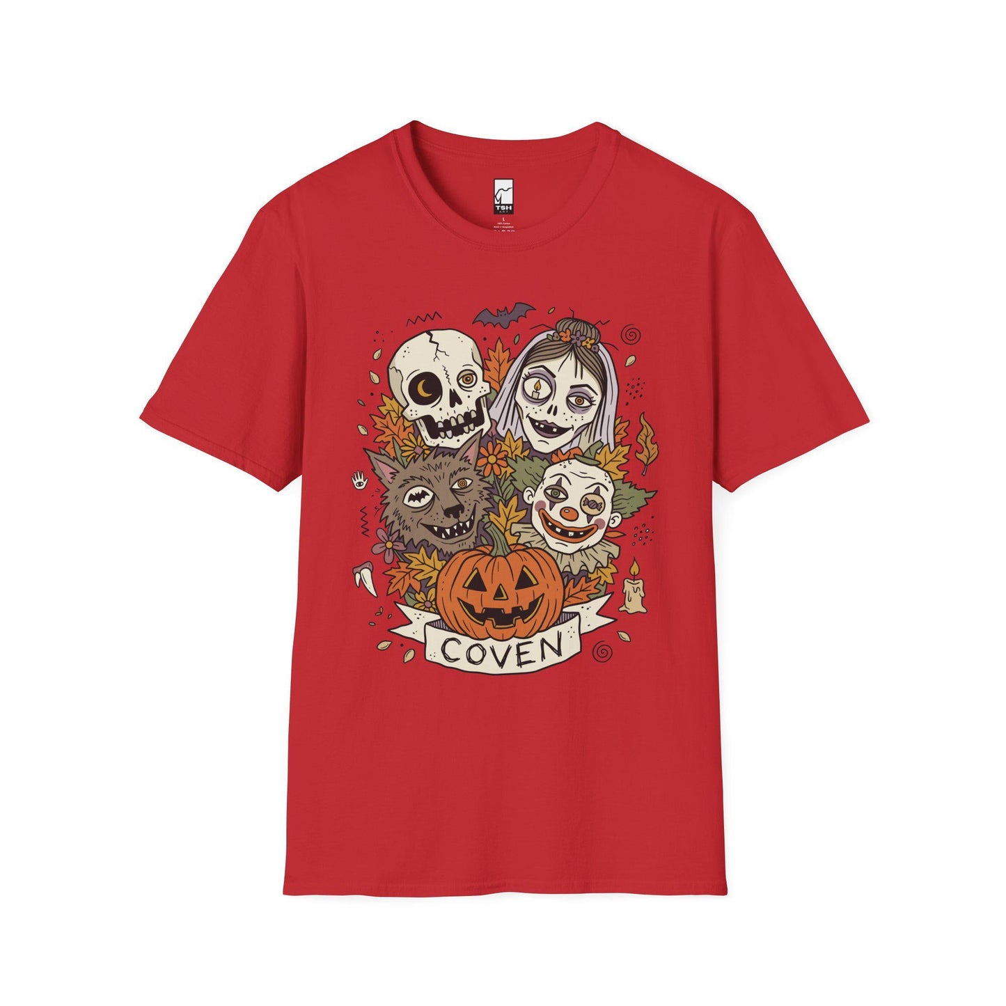 Vintage Halloween Shirt | Skull Werewolf T Shirt | Creepy Clown Witch Tee | Pumpkin Coven Graphic Tee | Retro Horror Tee | Unisex Gift