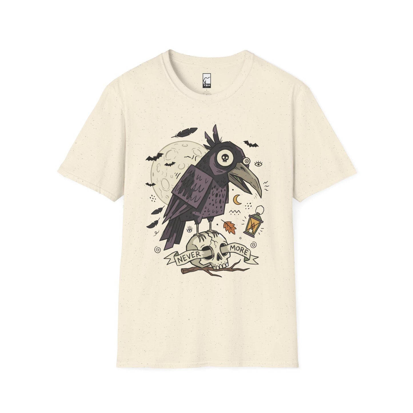 Halloween Raven Skull Shirt | Gothic Crow Graphic Tee | Full Moon T Shirt | Dark Academia Tattoo Tee | Vintage Horror Tee | Unisex Gift