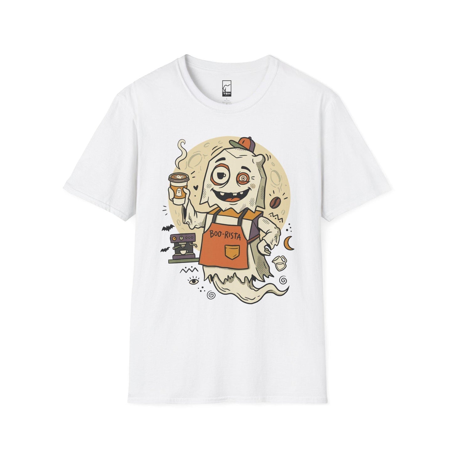 Halloween Ghost Coffee Shirt | Funny Barista Graphic Tee | Boo Rista T Shirt | Spooky Season Coffee Tee | Vintage Spooky Tee | Unisex Gift