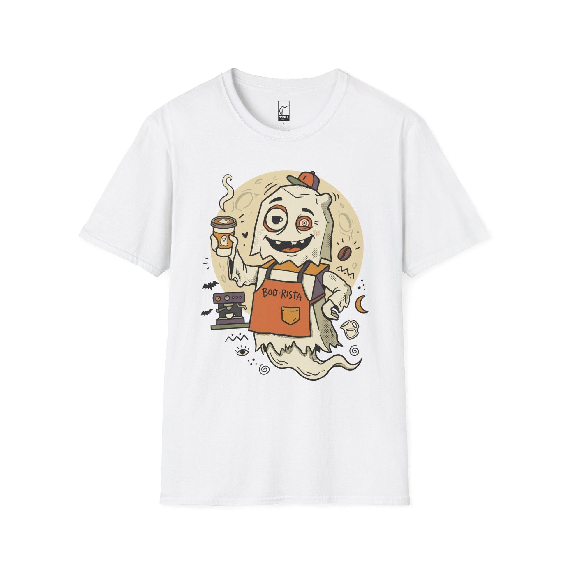 Halloween Ghost Coffee Shirt | Funny Barista Graphic Tee | Boo Rista T Shirt | Spooky Season Coffee Tee | Vintage Spooky Tee | Unisex Gift