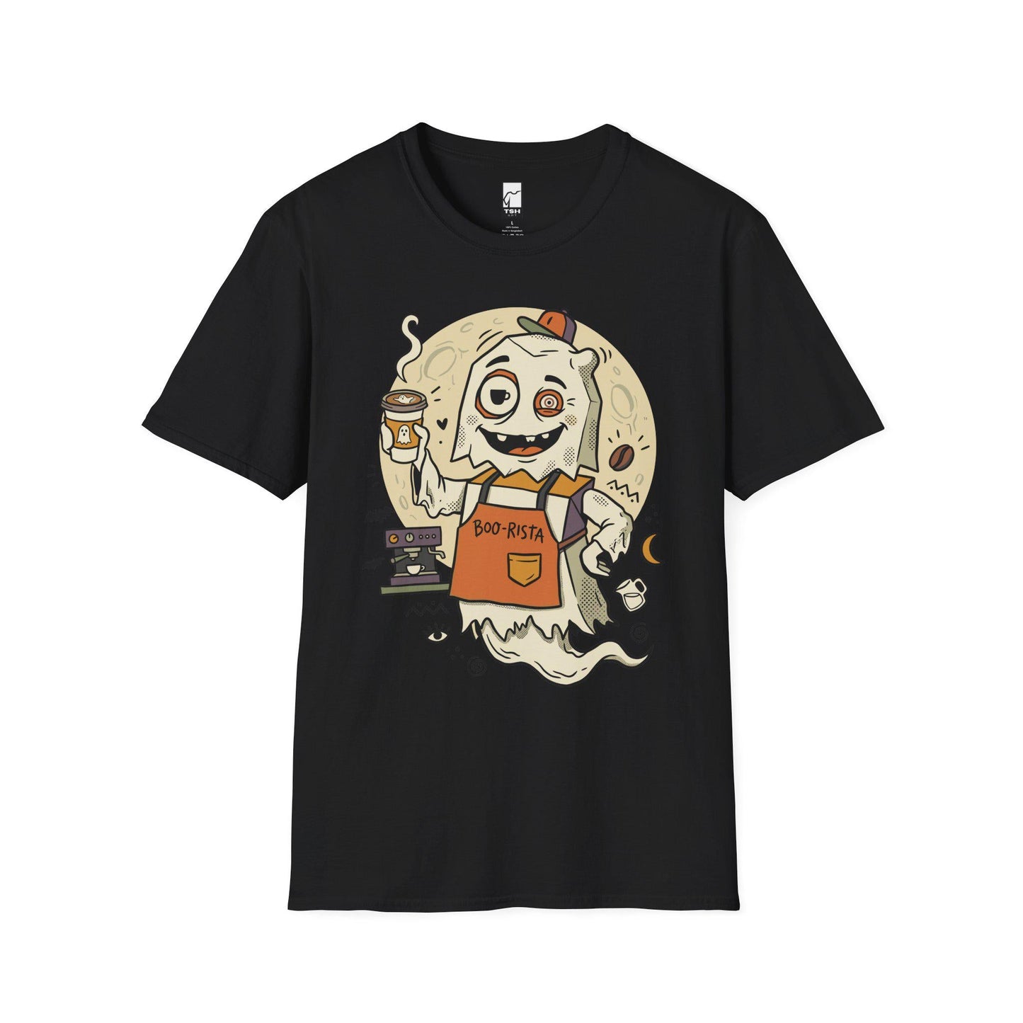 Halloween Ghost Coffee Shirt | Funny Barista Graphic Tee | Boo Rista T Shirt | Spooky Season Coffee Tee | Vintage Spooky Tee | Unisex Gift