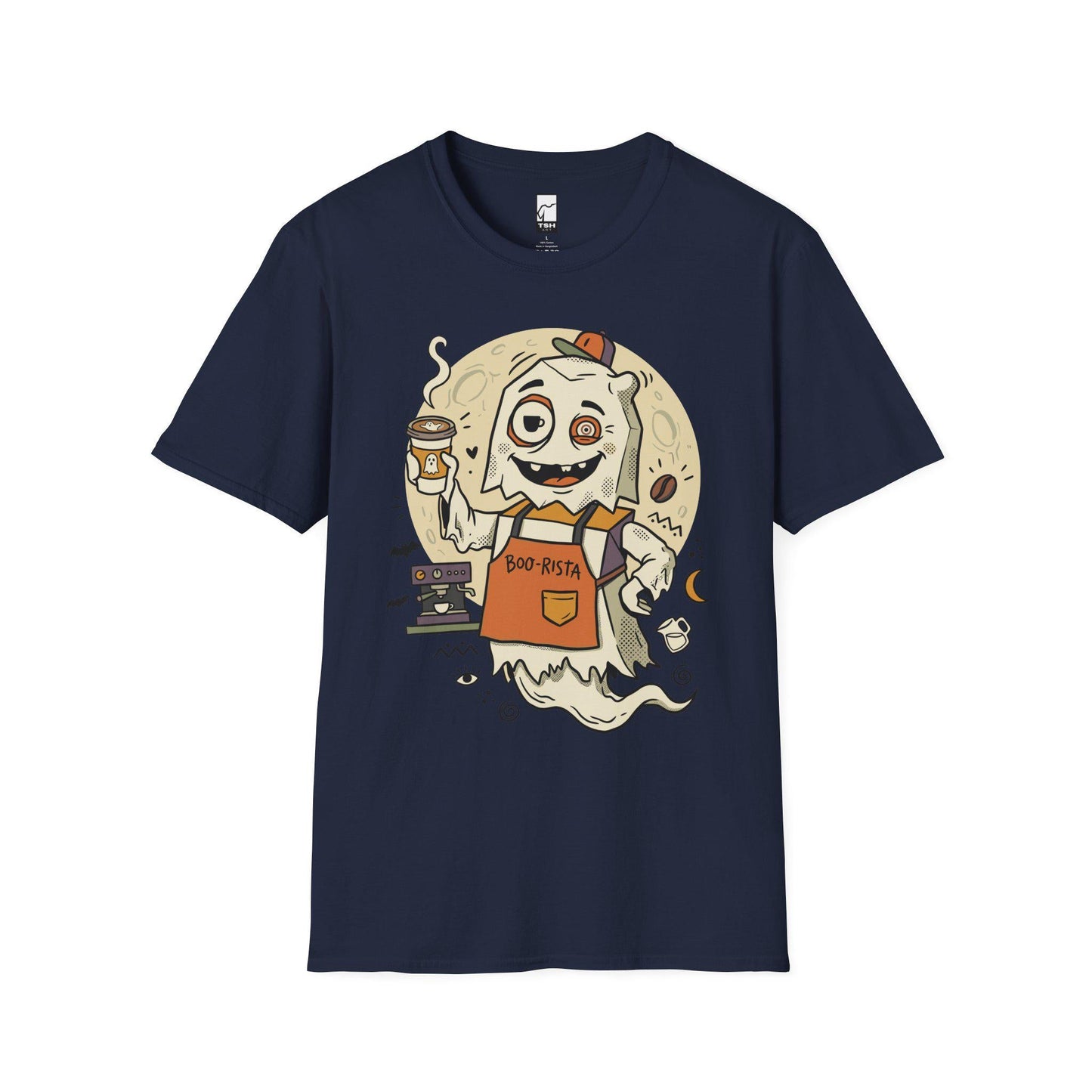 Halloween Ghost Coffee Shirt | Funny Barista Graphic Tee | Boo Rista T Shirt | Spooky Season Coffee Tee | Vintage Spooky Tee | Unisex Gift