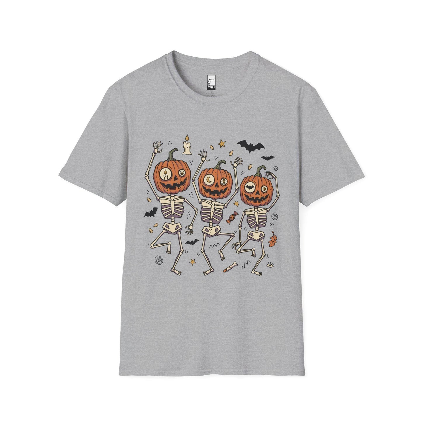 Dancing Pumpkin Skeletons T-Shirt | Halloween Jack-o'-Lanterns