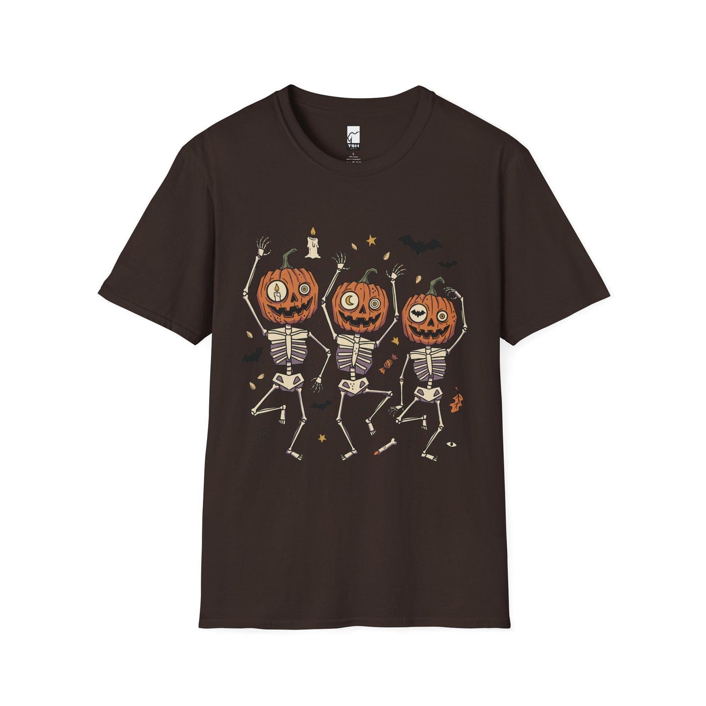 Dancing Pumpkin Skeletons T-Shirt | Halloween Jack-o'-Lanterns