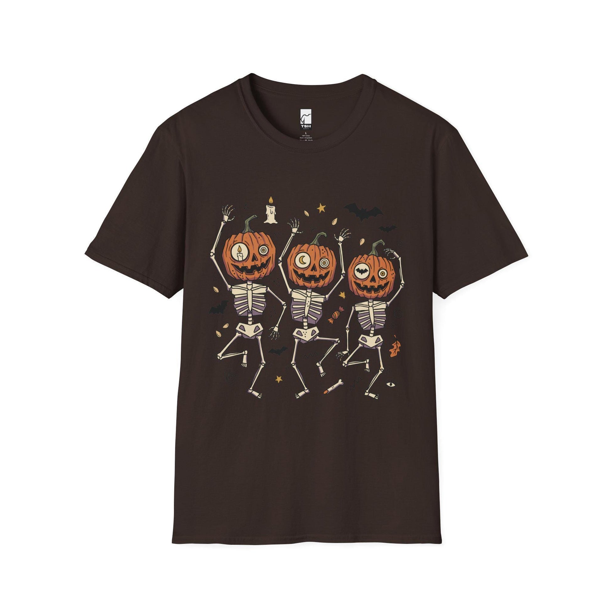 Dancing Pumpkin Skeletons T-Shirt | Halloween Jack-o'-Lanterns