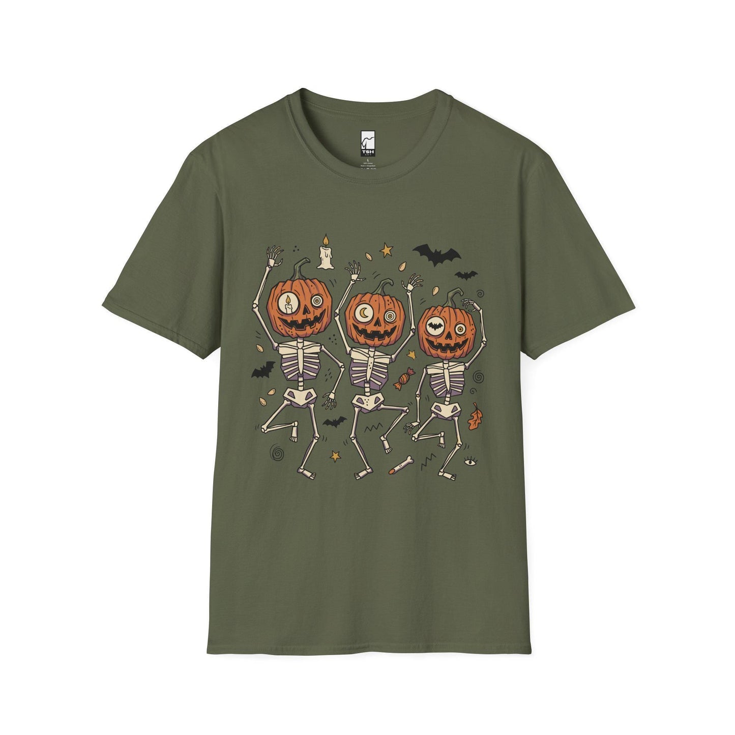 Dancing Pumpkin Skeletons T-Shirt | Halloween Jack-o'-Lanterns