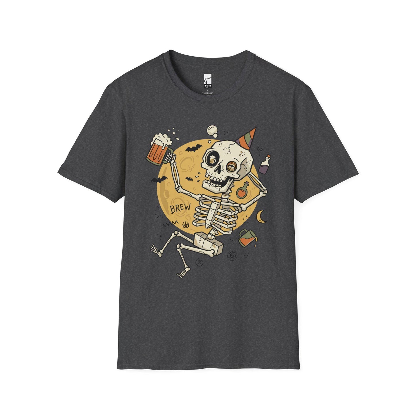 Funny Skeleton Shirt | Beer Drinking Tee | Halloween Party T Shirt | Spooky Humor Graphic Tee | Dancing Skeleton Tee | Unisex Gift