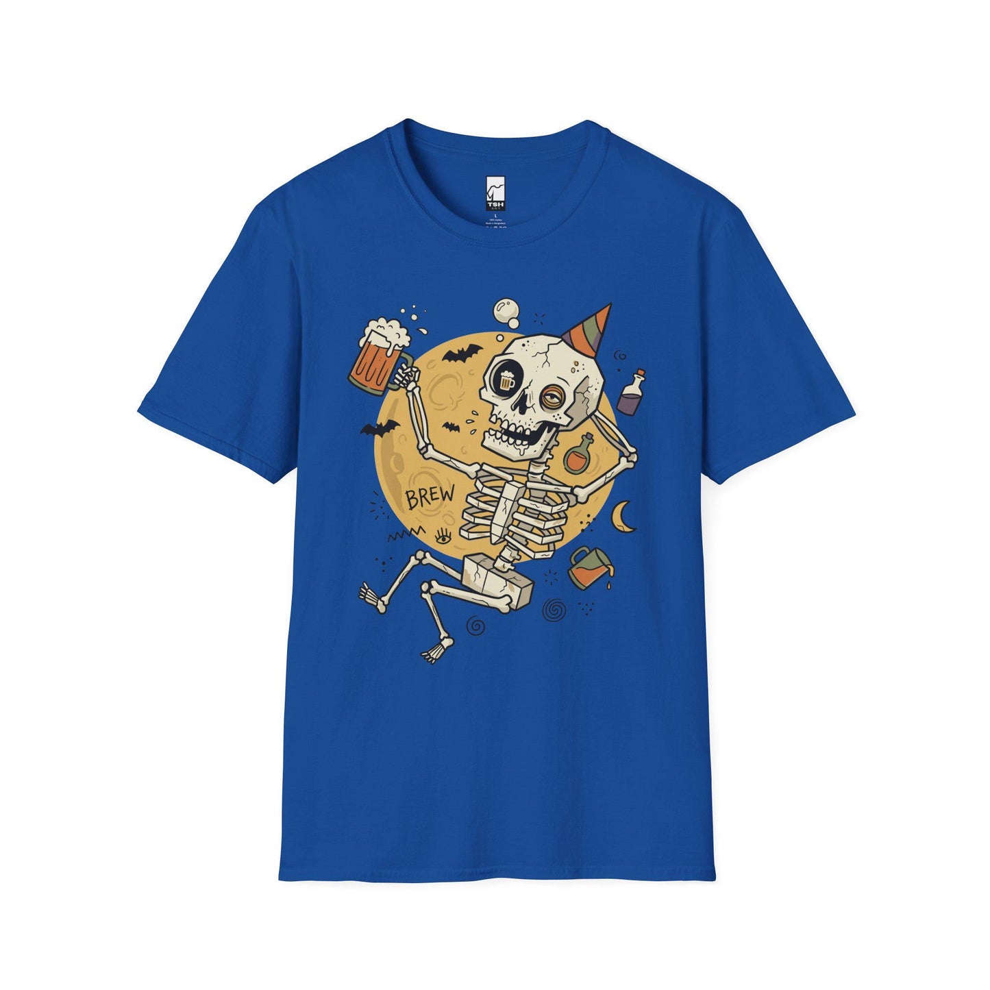 Funny Skeleton Shirt | Beer Drinking Tee | Halloween Party T Shirt | Spooky Humor Graphic Tee | Dancing Skeleton Tee | Unisex Gift