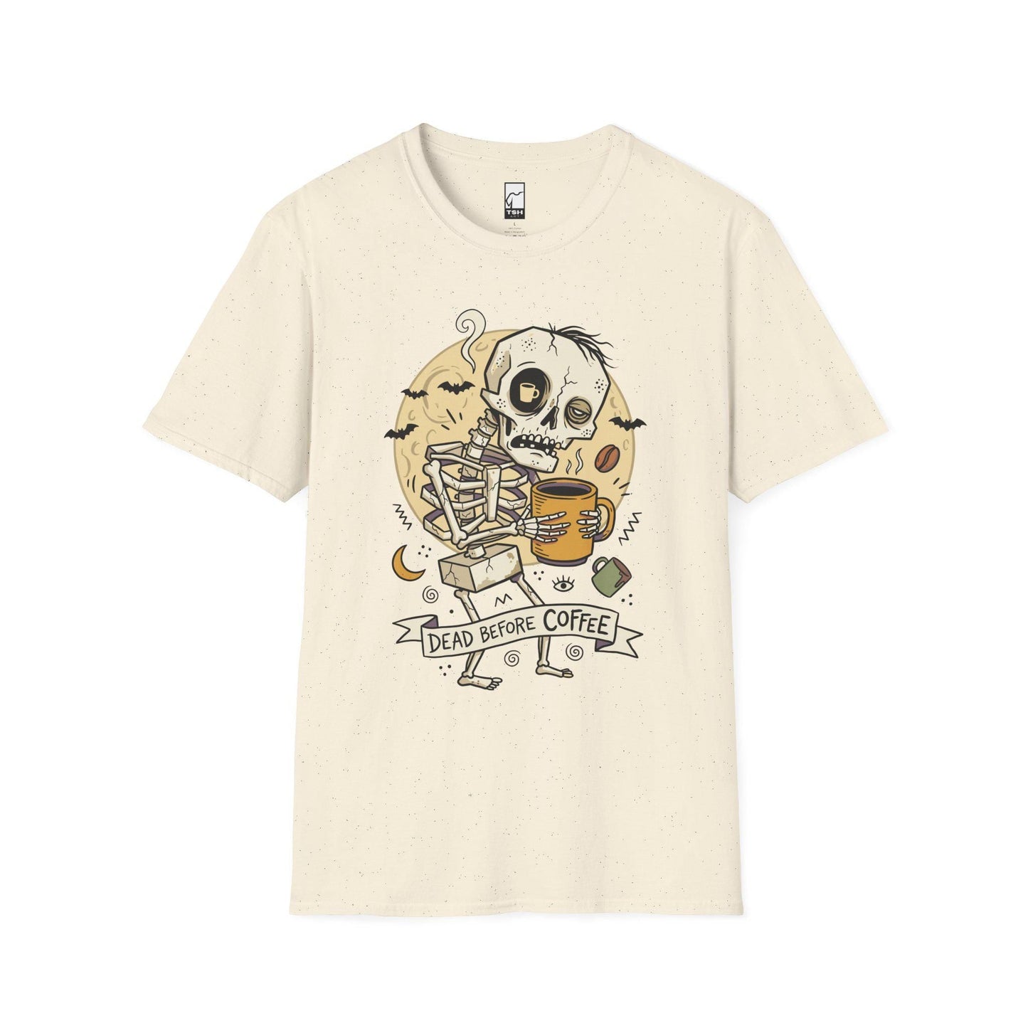 Dead Before Coffee Shirt | Skeleton Coffee T Shirt | Funny Coffee Lover Tee | Caffeine Skull Graphic Tee | Retro Coffee Tee | Unisex Gift