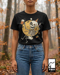 Funny Skeleton Shirt | Beer Drinking Tee | Halloween Party T Shirt | Spooky Humor Graphic Tee | Dancing Skeleton Tee | Unisex Gift