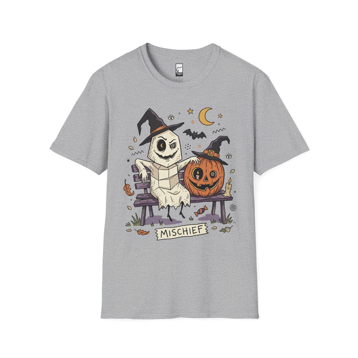 Cute Ghost Pumpkin Shirt | Witch Hat Halloween T Shirt | Spooky Season Graphic Tee | Best Friends Fall Tee | Retro Spooky Tee | Unisex Gift