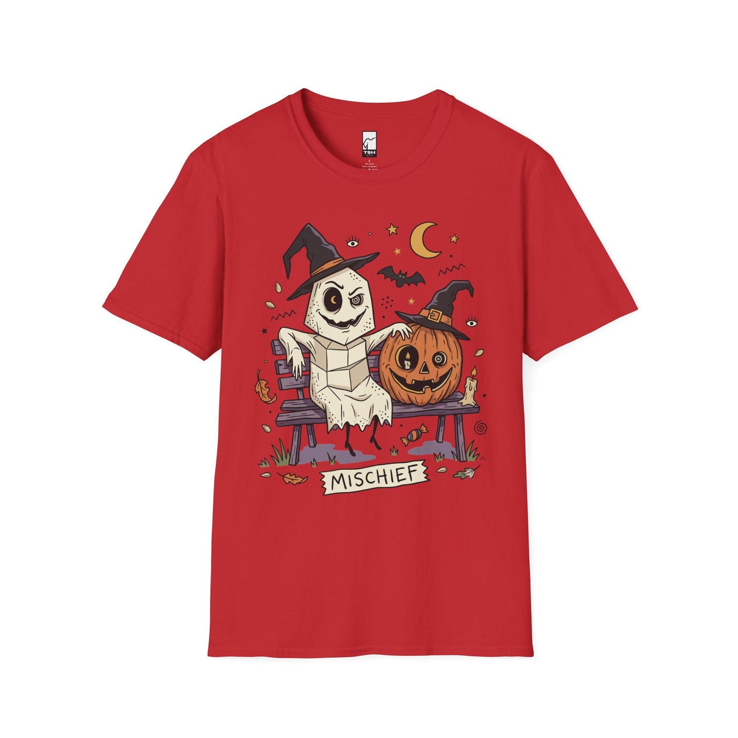Cute Ghost Pumpkin Shirt | Witch Hat Halloween T Shirt | Spooky Season Graphic Tee | Best Friends Fall Tee | Retro Spooky Tee | Unisex Gift