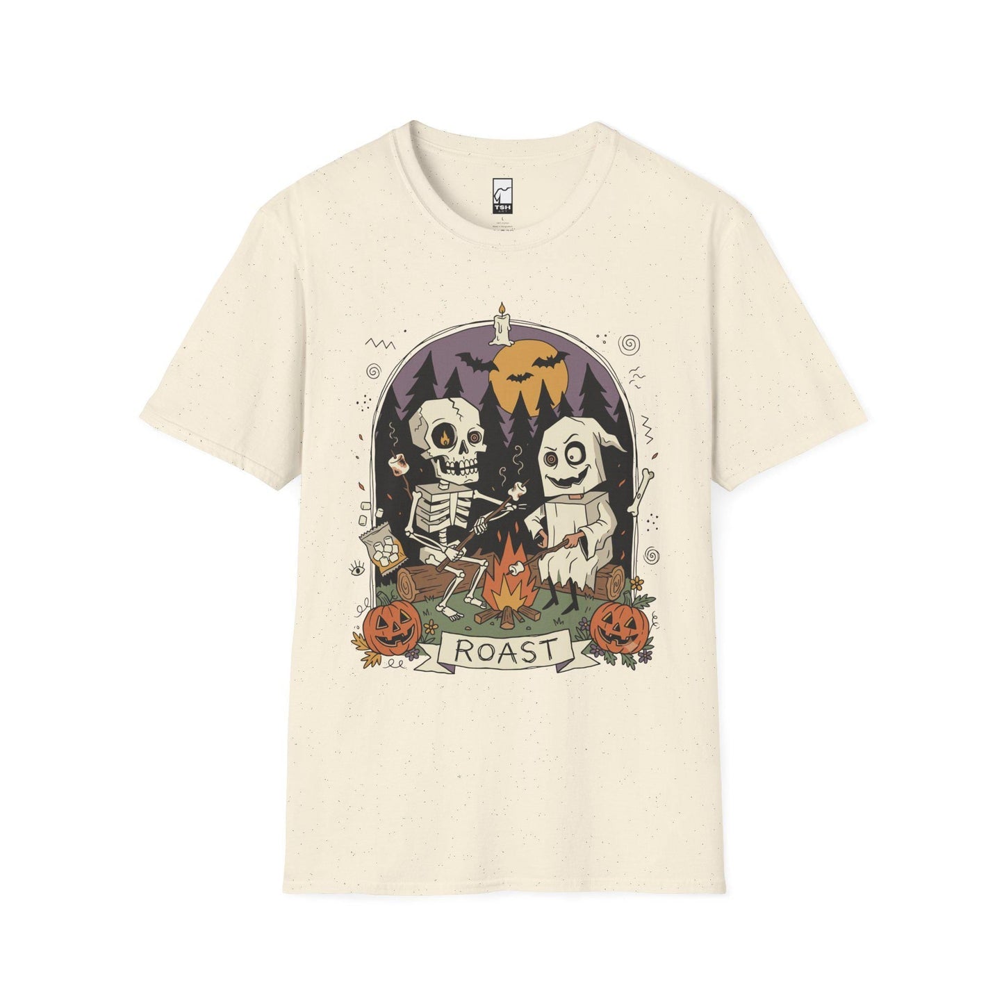Skeleton Roast Halloween Shirt | Ghost Campfire Tee | Funny Marshmallow T Shirt | Spooky Smores Graphic Tee | Retro Fall Tee | Unisex Gift
