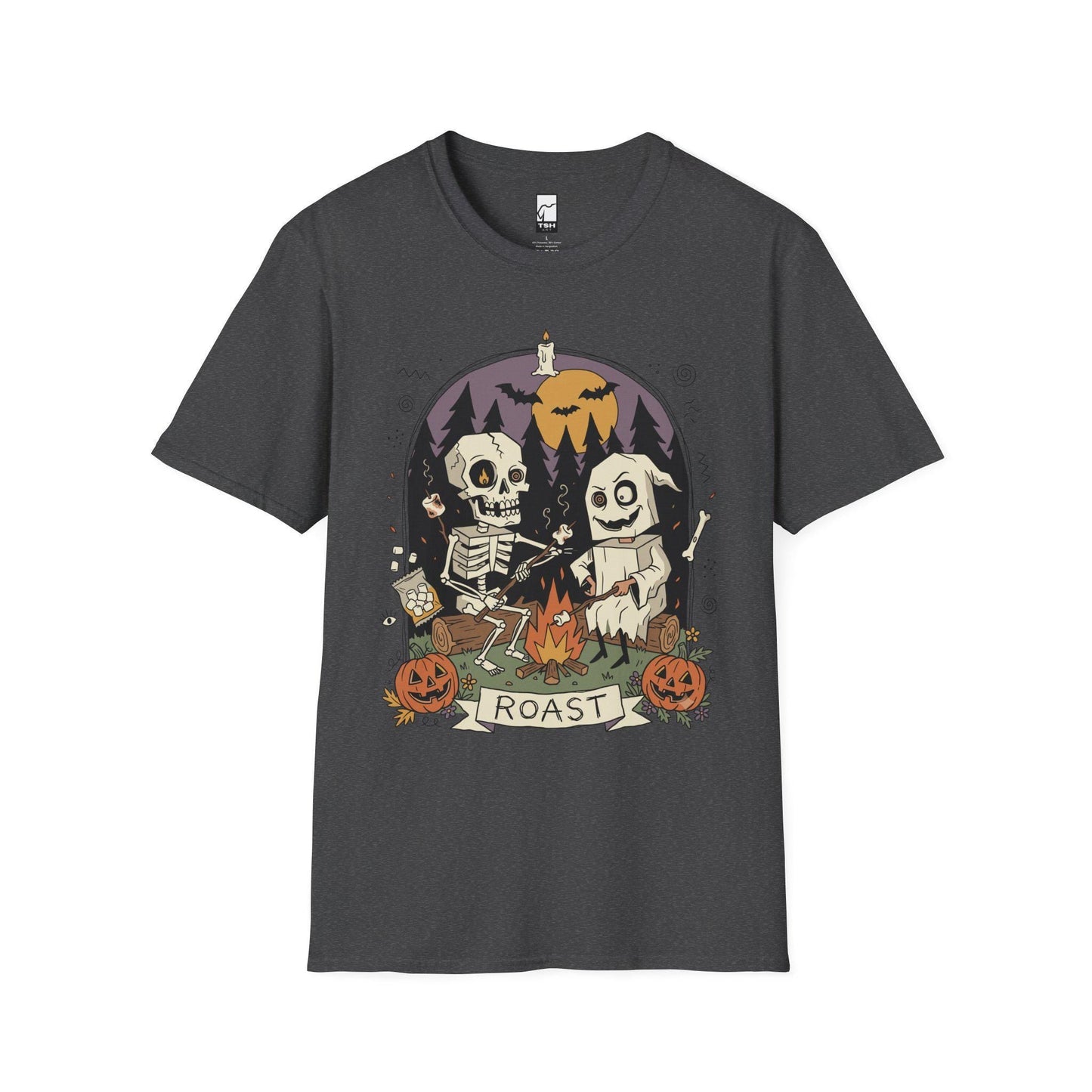 Skeleton Roast Halloween Shirt | Ghost Campfire Tee | Funny Marshmallow T Shirt | Spooky Smores Graphic Tee | Retro Fall Tee | Unisex Gift
