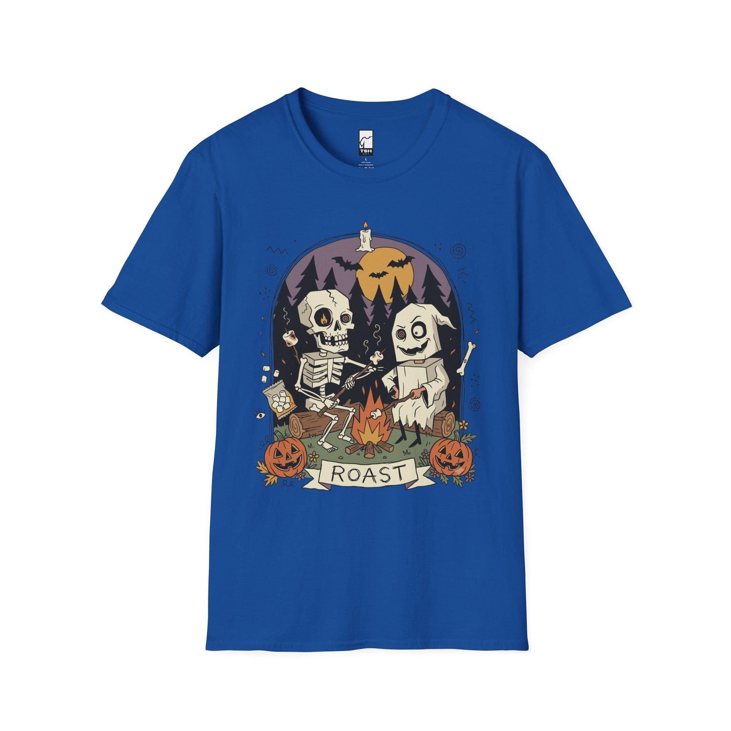 Skeleton Roast Halloween Shirt | Ghost Campfire Tee | Funny Marshmallow T Shirt | Spooky Smores Graphic Tee | Retro Fall Tee | Unisex Gift