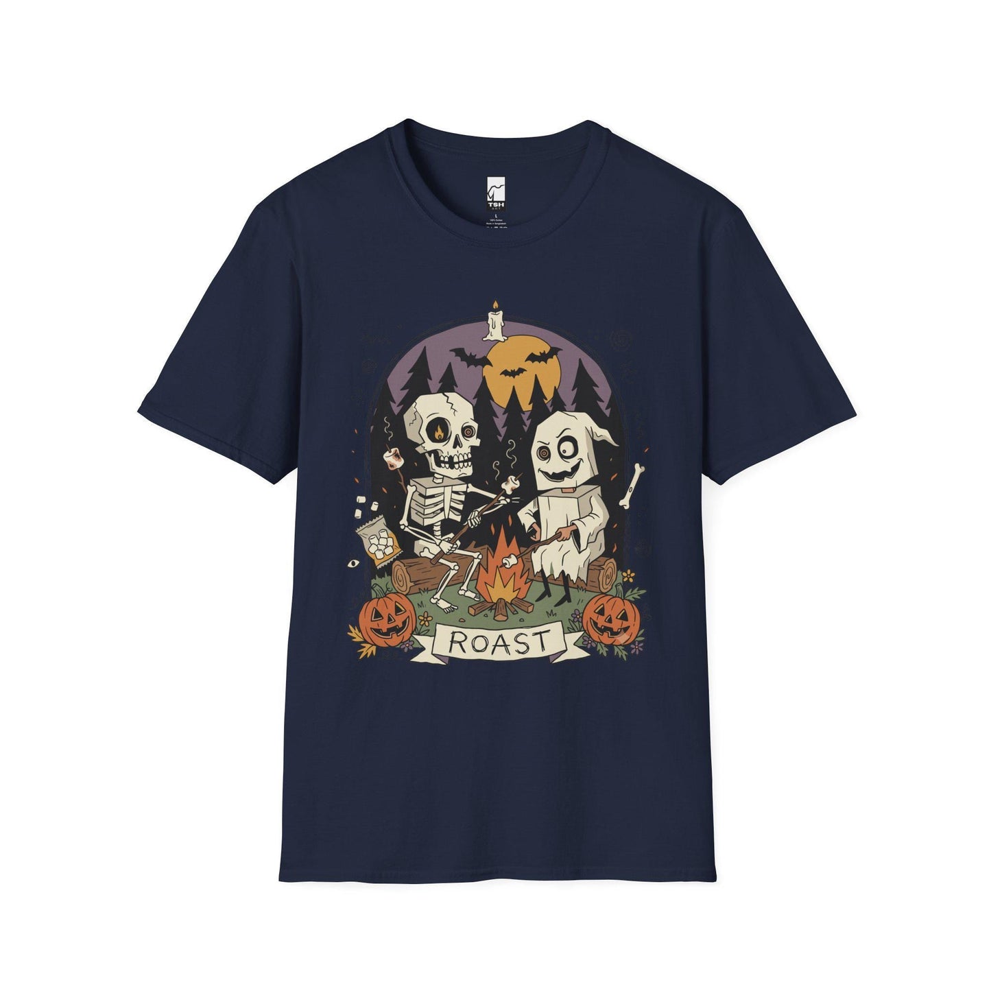 Skeleton Roast Halloween Shirt | Ghost Campfire Tee | Funny Marshmallow T Shirt | Spooky Smores Graphic Tee | Retro Fall Tee | Unisex Gift