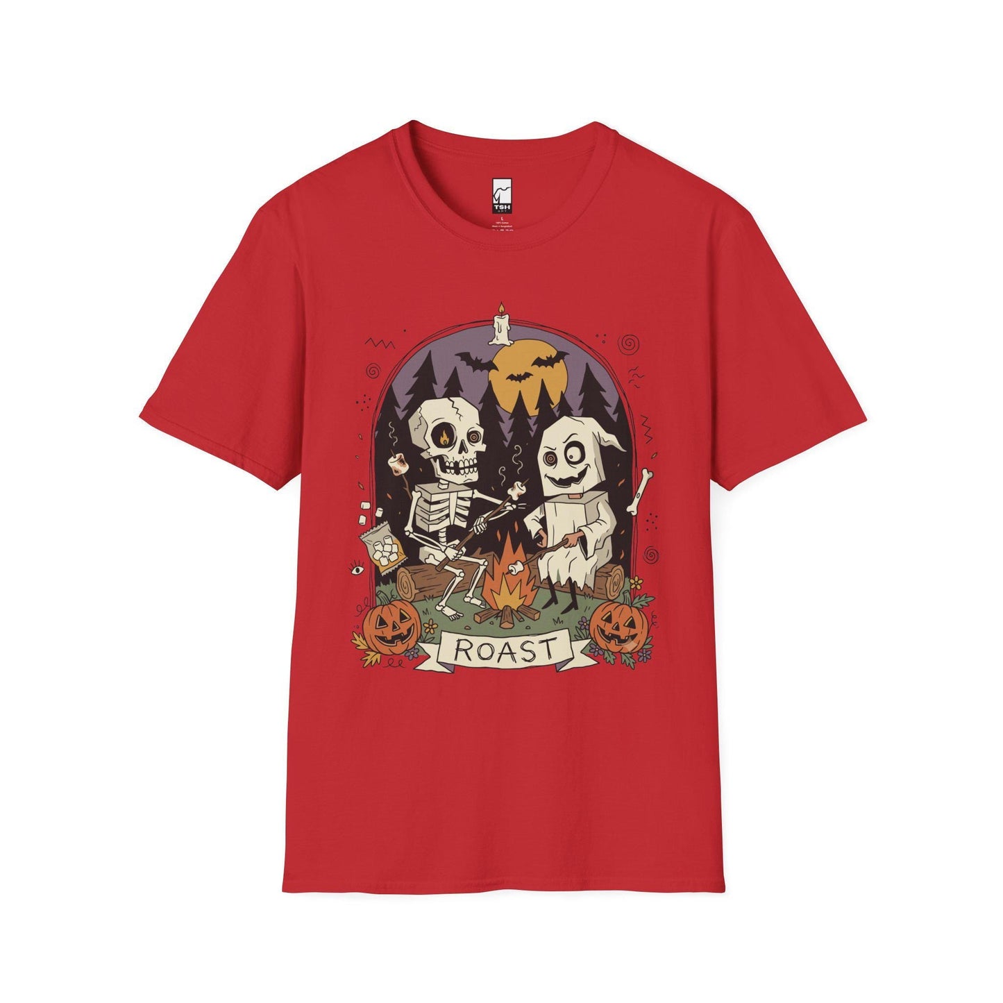 Skeleton Roast Halloween Shirt | Ghost Campfire Tee | Funny Marshmallow T Shirt | Spooky Smores Graphic Tee | Retro Fall Tee | Unisex Gift