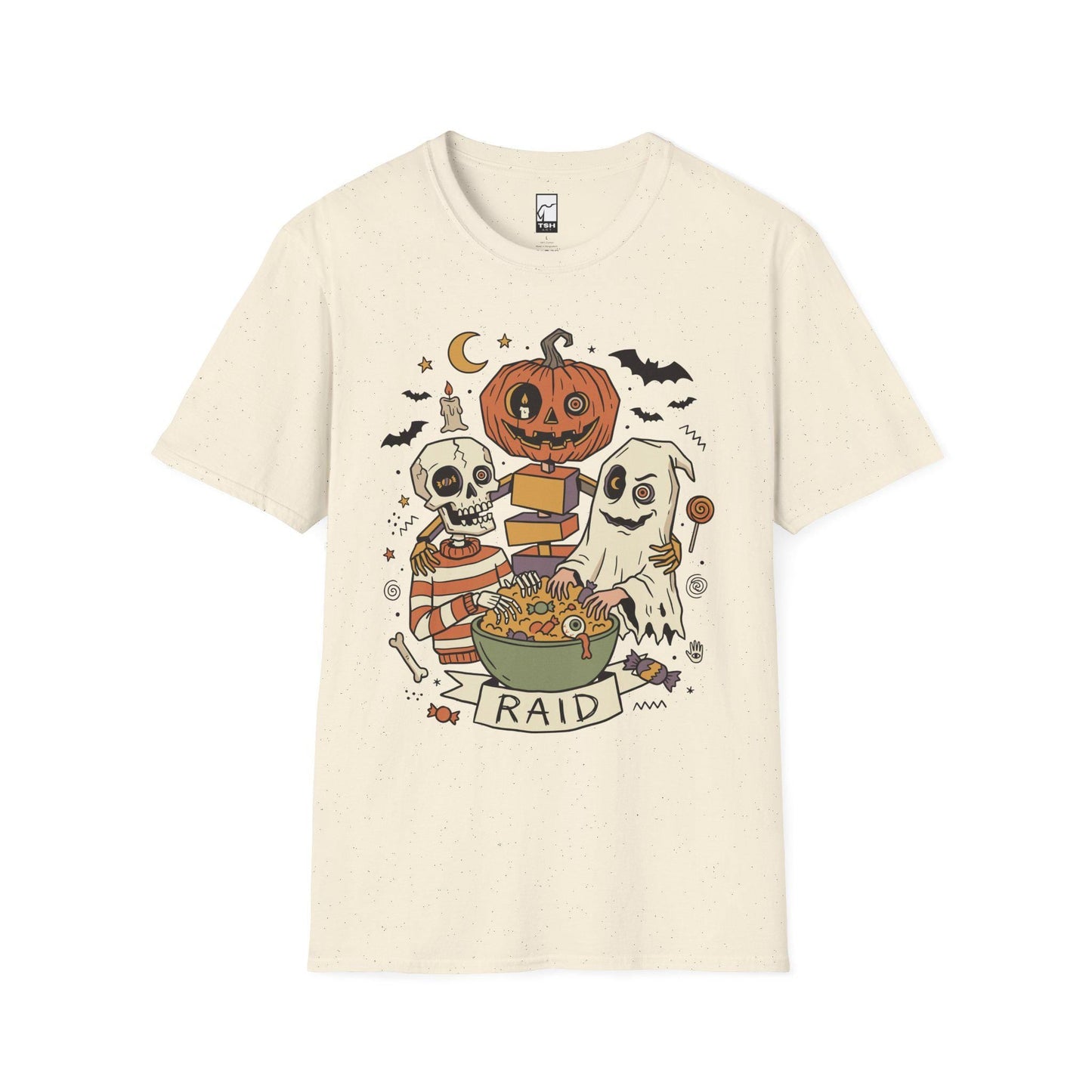 Vintage Halloween Shirt | Skeleton Ghost T Shirt | Spooky Candy Bowl Tee | Pumpkin Trick Or Treat Tee | Retro Spooky Tee | Unisex Gift
