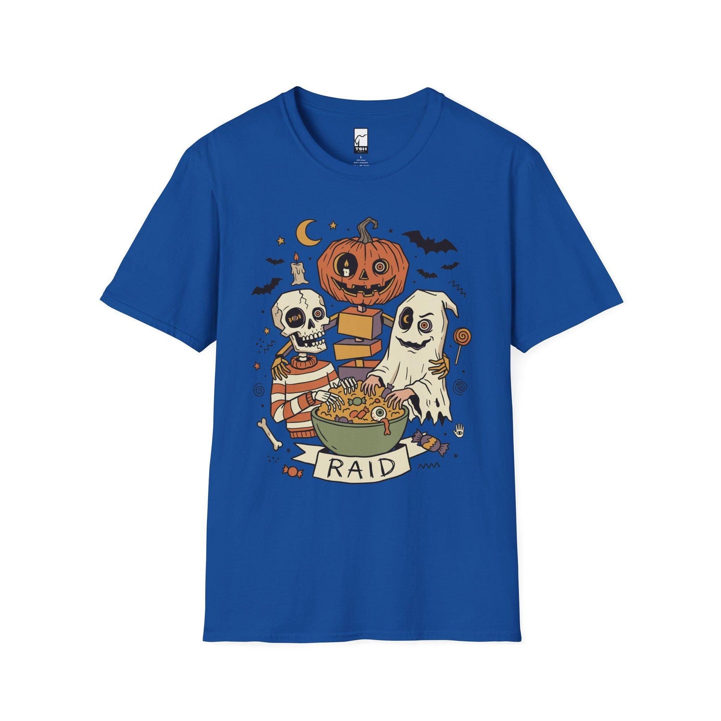 Vintage Halloween Shirt | Skeleton Ghost T Shirt | Spooky Candy Bowl Tee | Pumpkin Trick Or Treat Tee | Retro Spooky Tee | Unisex Gift