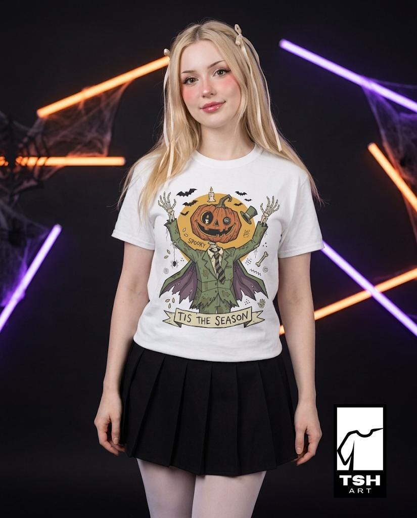 Jack O Lantern Scarecrow Shirt | Spooky Pumpkin Tee | Funny Halloween Graphic Tee | Tis The Season Shirt | Retro Fall Tee | Unisex Gift