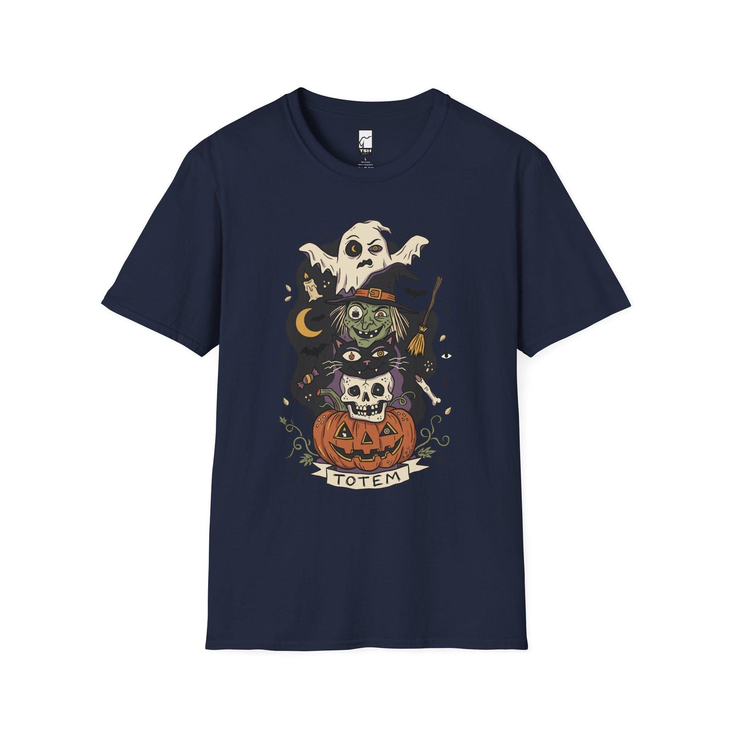Halloween Witch Shirt | Black Cat Ghost Tee | Jack O Lantern Graphic Tee | Creepy Skull T Shirt | Retro Spooky Season Tee | Unisex Gift