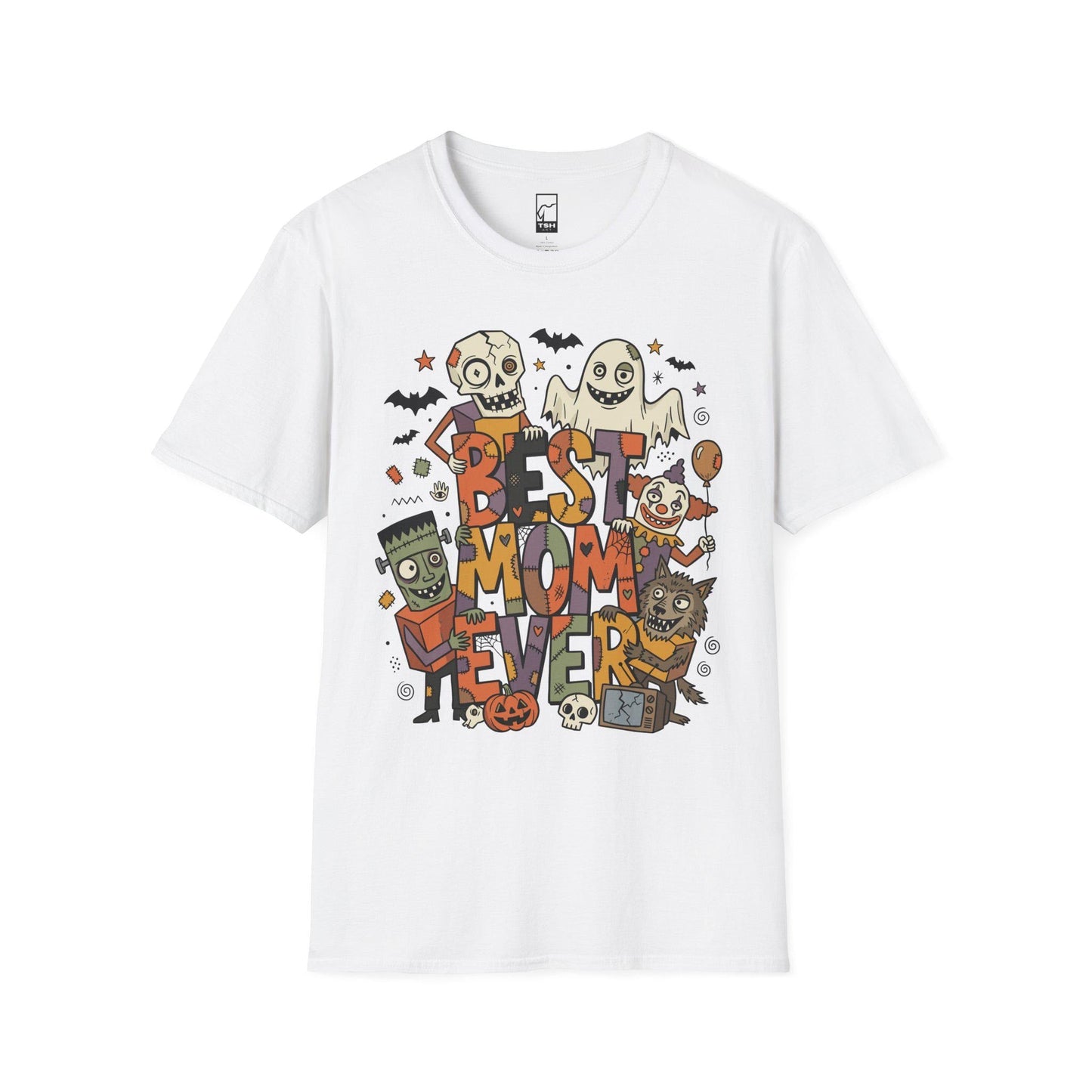 Best Mom Ever Halloween Shirt | Spooky Mama T Shirt | Cute Monster Graphic Tee | Horror Mom Fall Top | Retro Spooky Clothes | Unisex Gift