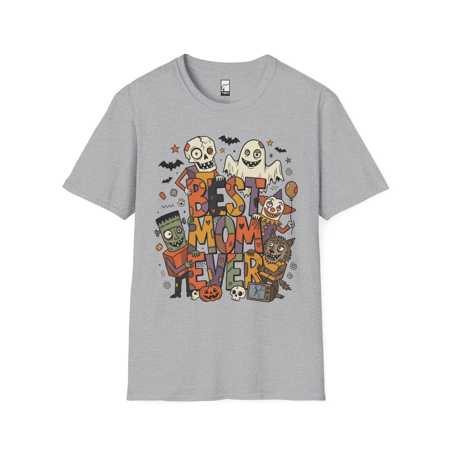 Best Mom Ever Halloween Shirt | Spooky Mama T Shirt | Cute Monster Graphic Tee | Horror Mom Fall Top | Retro Spooky Clothes | Unisex Gift