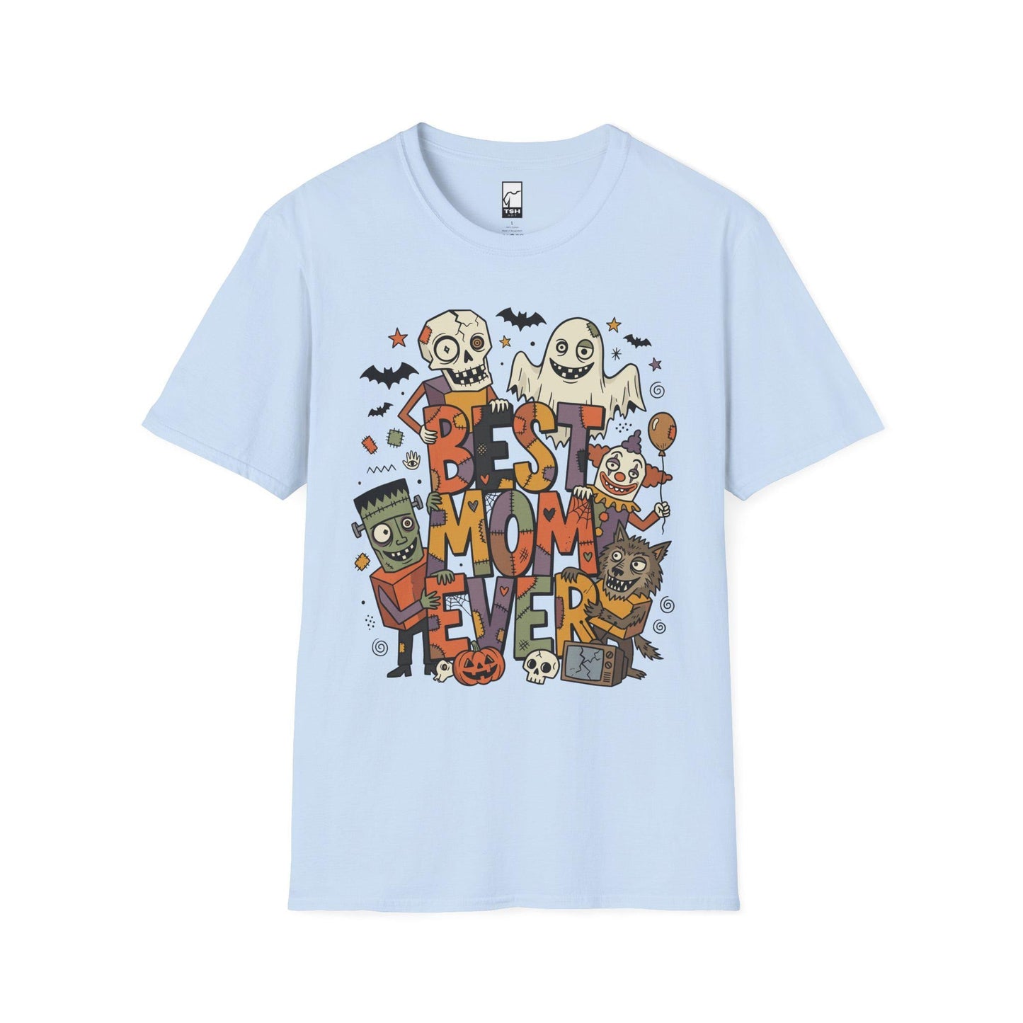 Best Mom Ever Halloween Shirt | Spooky Mama T Shirt | Cute Monster Graphic Tee | Horror Mom Fall Top | Retro Spooky Clothes | Unisex Gift