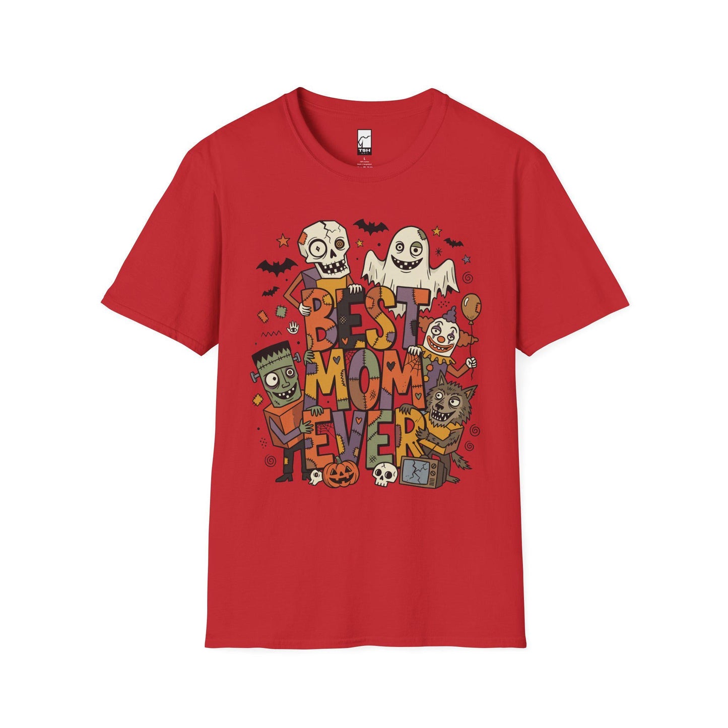 Best Mom Ever Halloween Shirt | Spooky Mama T Shirt | Cute Monster Graphic Tee | Horror Mom Fall Top | Retro Spooky Clothes | Unisex Gift