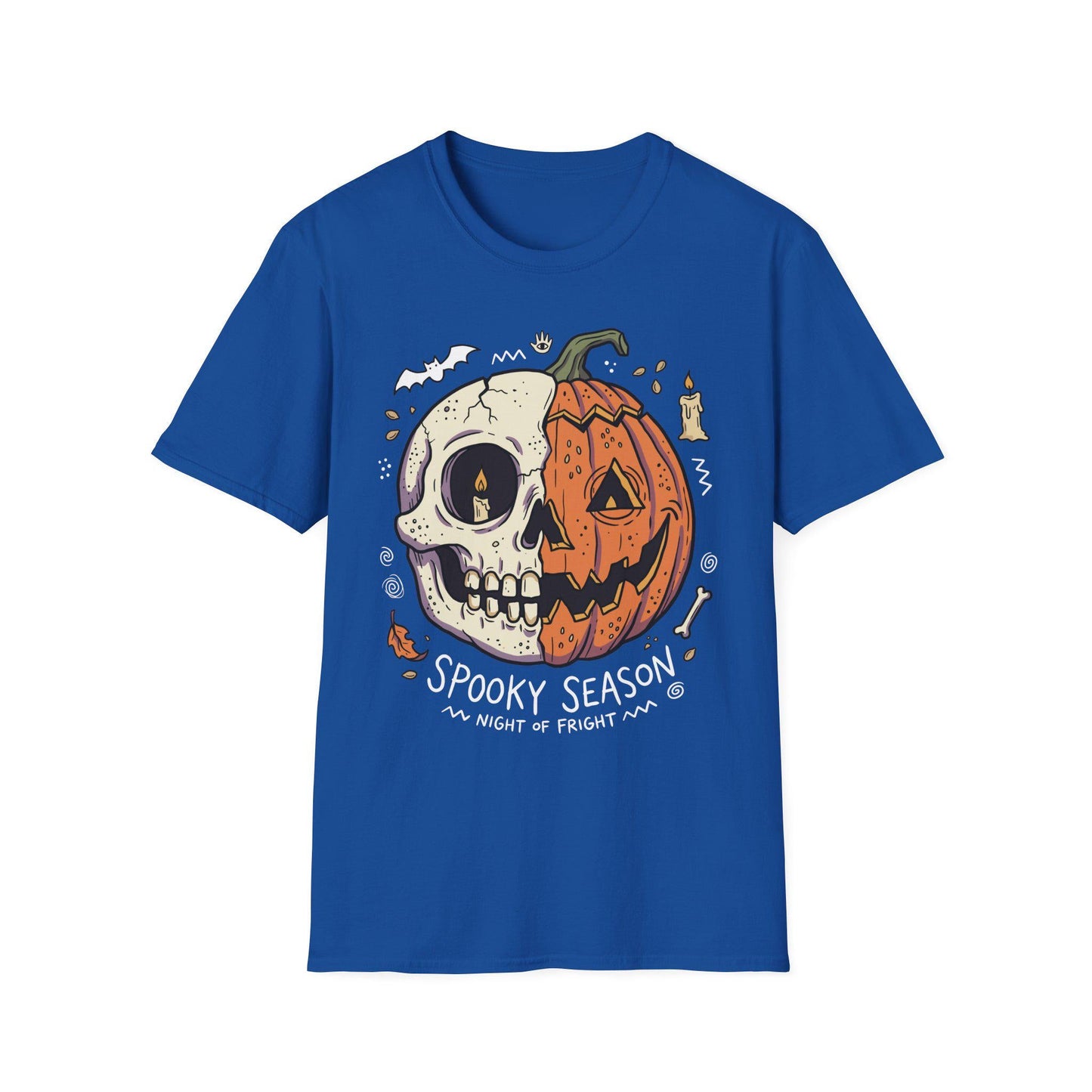 Spooky Season Halloween Shirt | Skull Pumpkin T Shirt | Retro Horror Graphic Tee | Creepy Fall Outfit | Gothic Autumn Wear | Unisex Gift
