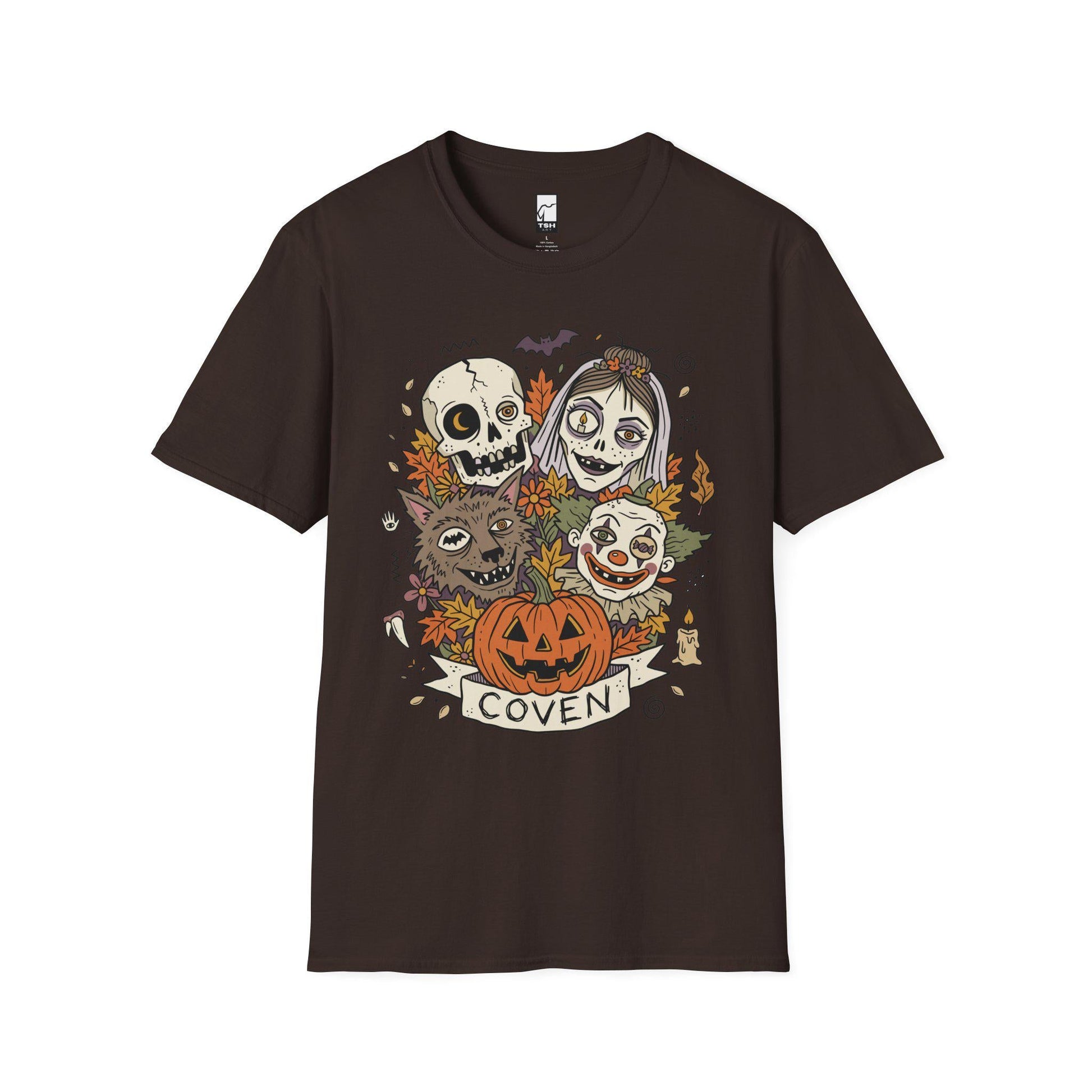 Vintage Halloween Shirt | Skull Werewolf T Shirt | Creepy Clown Witch Tee | Pumpkin Coven Graphic Tee | Retro Horror Tee | Unisex Gift