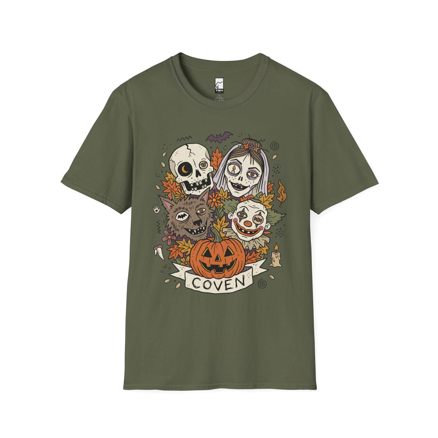 Vintage Halloween Shirt | Skull Werewolf T Shirt | Creepy Clown Witch Tee | Pumpkin Coven Graphic Tee | Retro Horror Tee | Unisex Gift