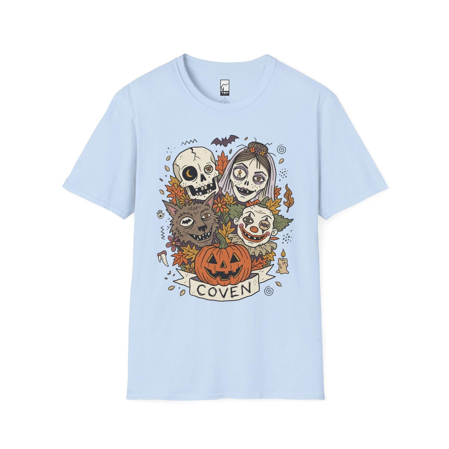 Vintage Halloween Shirt | Skull Werewolf T Shirt | Creepy Clown Witch Tee | Pumpkin Coven Graphic Tee | Retro Horror Tee | Unisex Gift