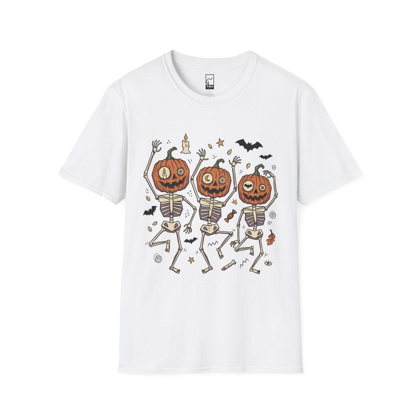 Dancing Pumpkin Skeletons T-Shirt | Halloween Jack-o'-Lanterns