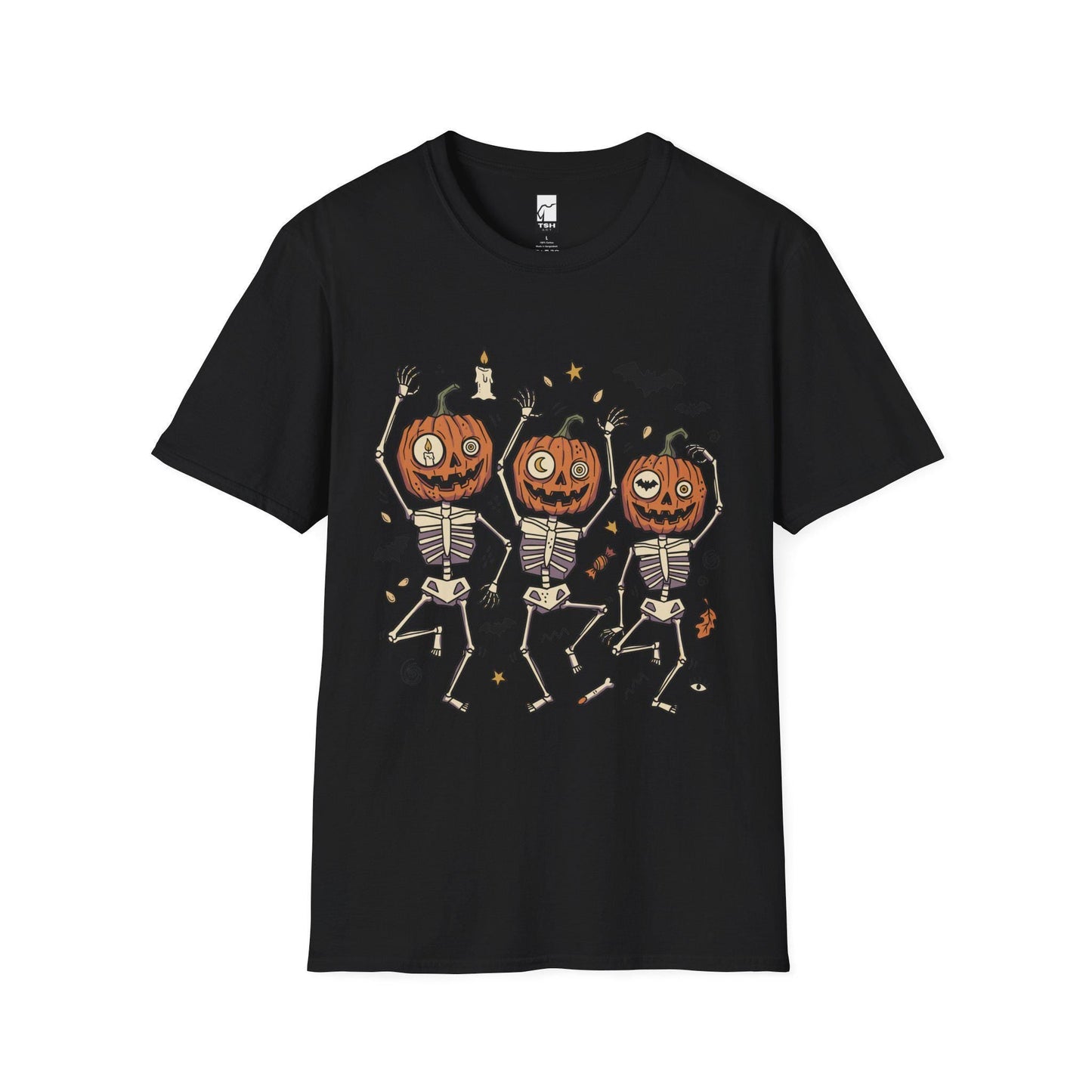 Dancing Pumpkin Skeletons T-Shirt | Halloween Jack-o'-Lanterns