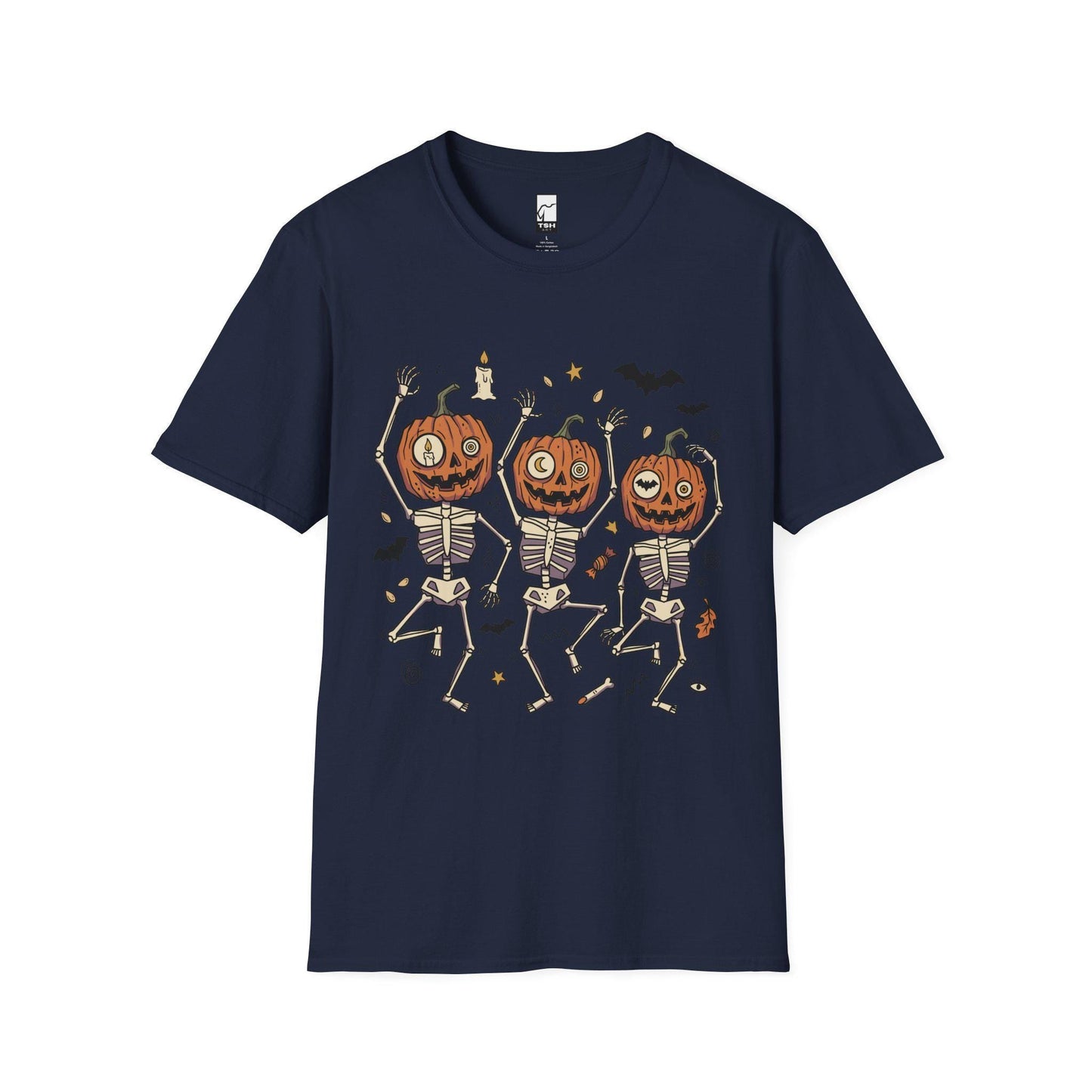 Dancing Pumpkin Skeletons T-Shirt | Halloween Jack-o'-Lanterns
