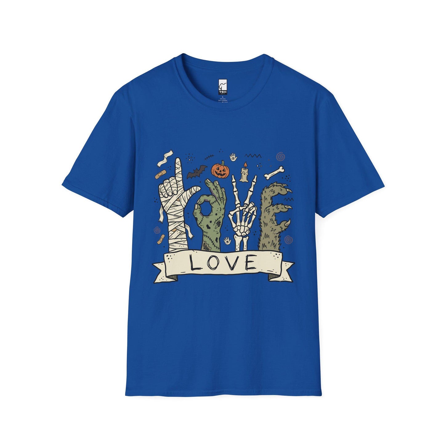 Halloween Love Shirt | Monster Hands T Shirt | Spooky Skeleton Hand Tee | Zombie Mummy Graphic Tee | Cute Creepy Fall Tee | Unisex Gift