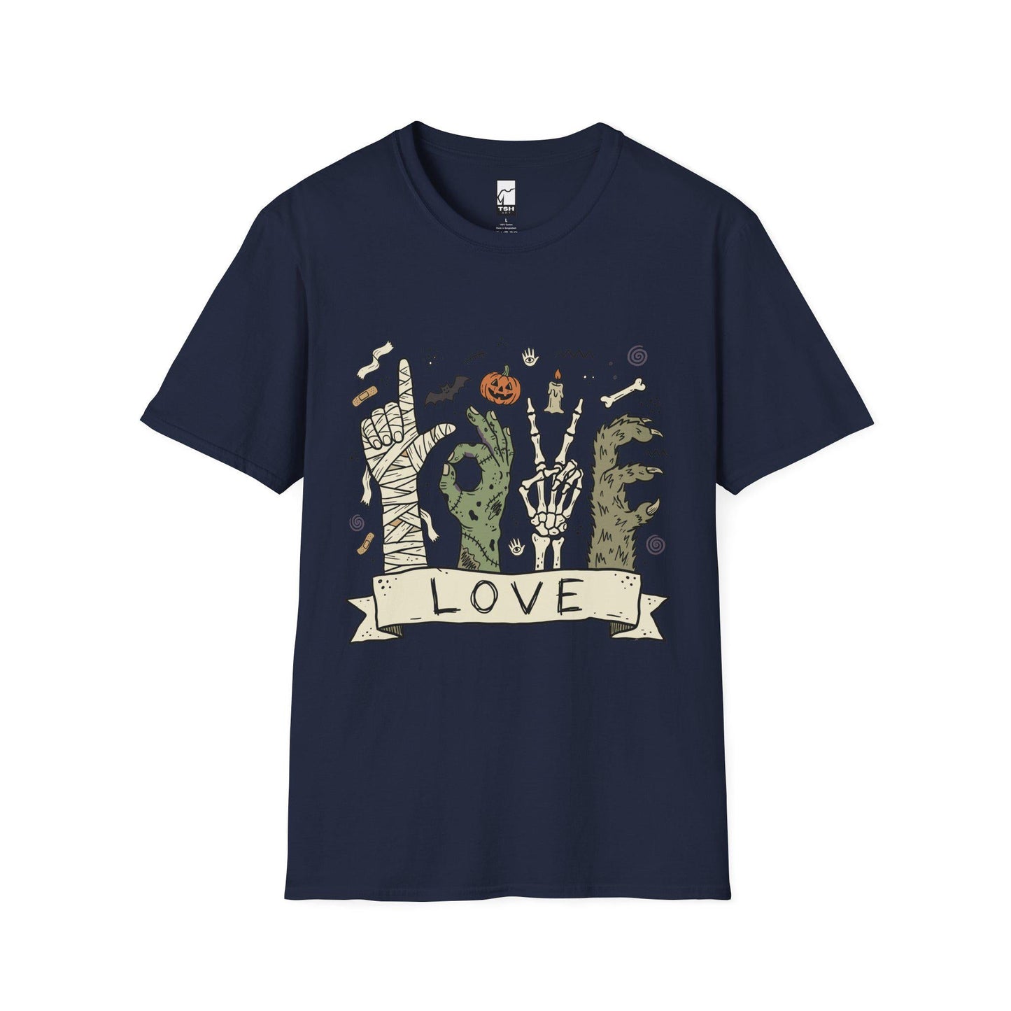 Halloween Love Shirt | Monster Hands T Shirt | Spooky Skeleton Hand Tee | Zombie Mummy Graphic Tee | Cute Creepy Fall Tee | Unisex Gift
