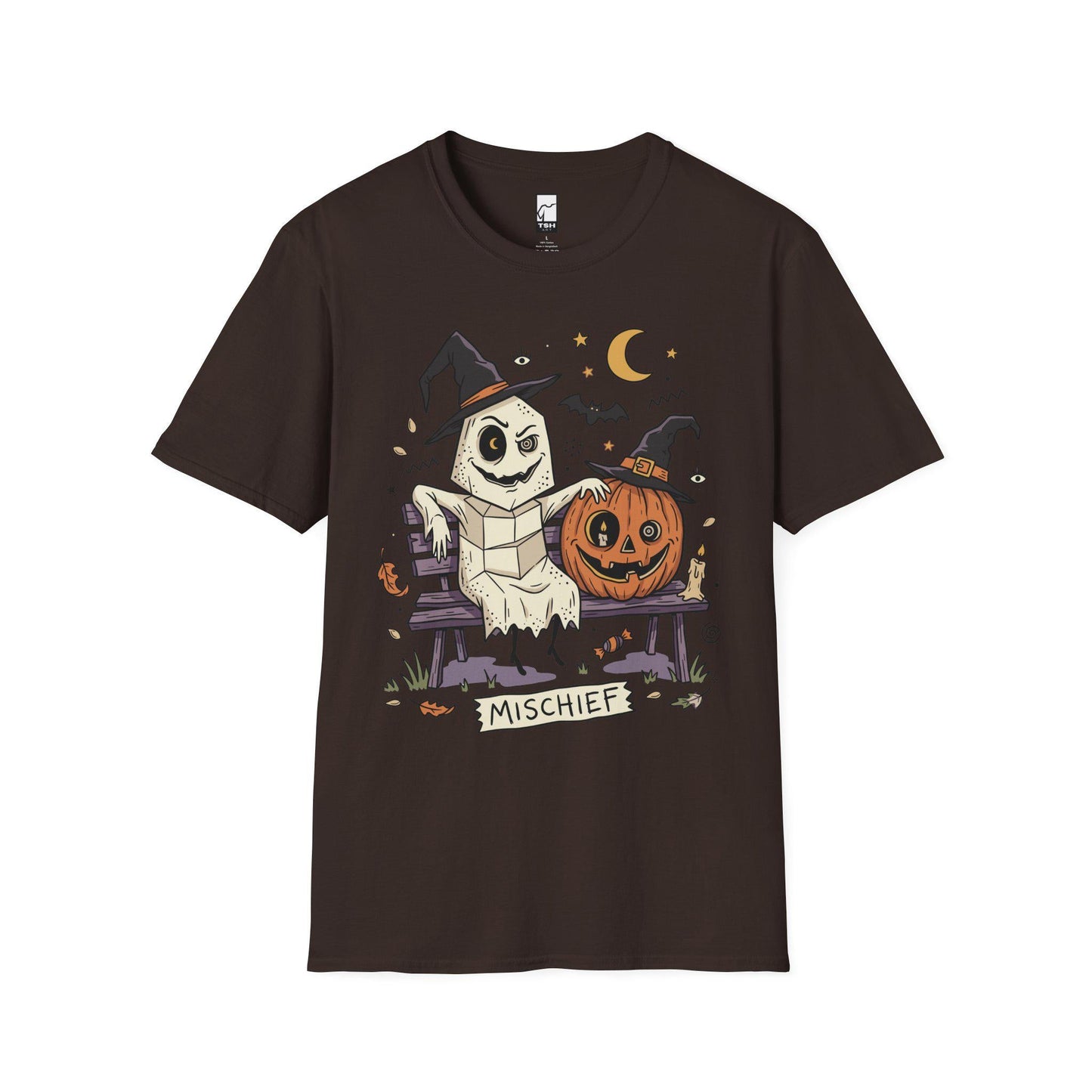Cute Ghost Pumpkin Shirt | Witch Hat Halloween T Shirt | Spooky Season Graphic Tee | Best Friends Fall Tee | Retro Spooky Tee | Unisex Gift