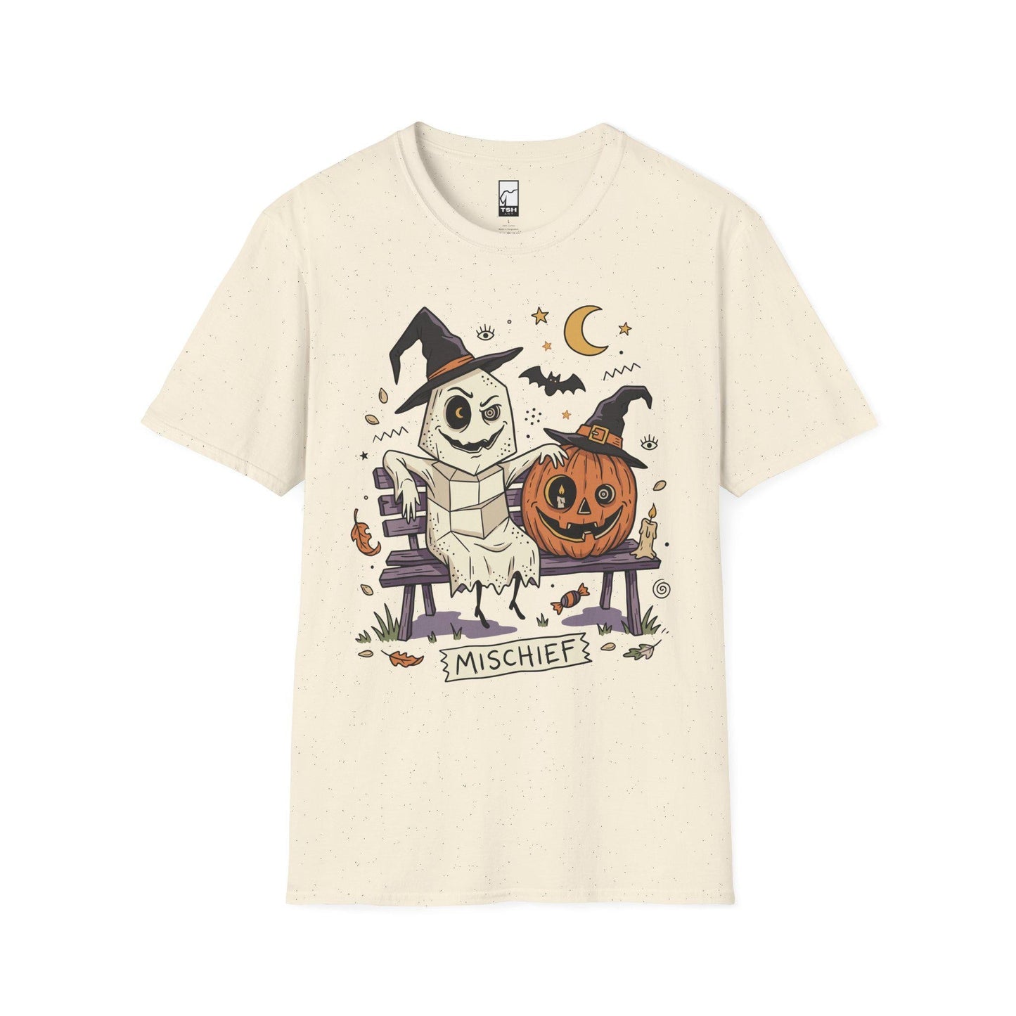 Cute Ghost Pumpkin Shirt | Witch Hat Halloween T Shirt | Spooky Season Graphic Tee | Best Friends Fall Tee | Retro Spooky Tee | Unisex Gift
