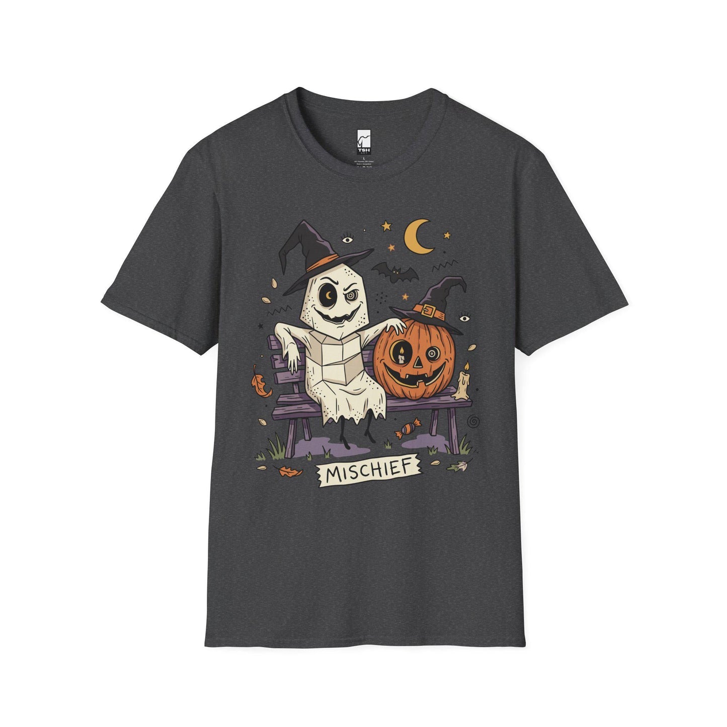 Cute Ghost Pumpkin Shirt | Witch Hat Halloween T Shirt | Spooky Season Graphic Tee | Best Friends Fall Tee | Retro Spooky Tee | Unisex Gift