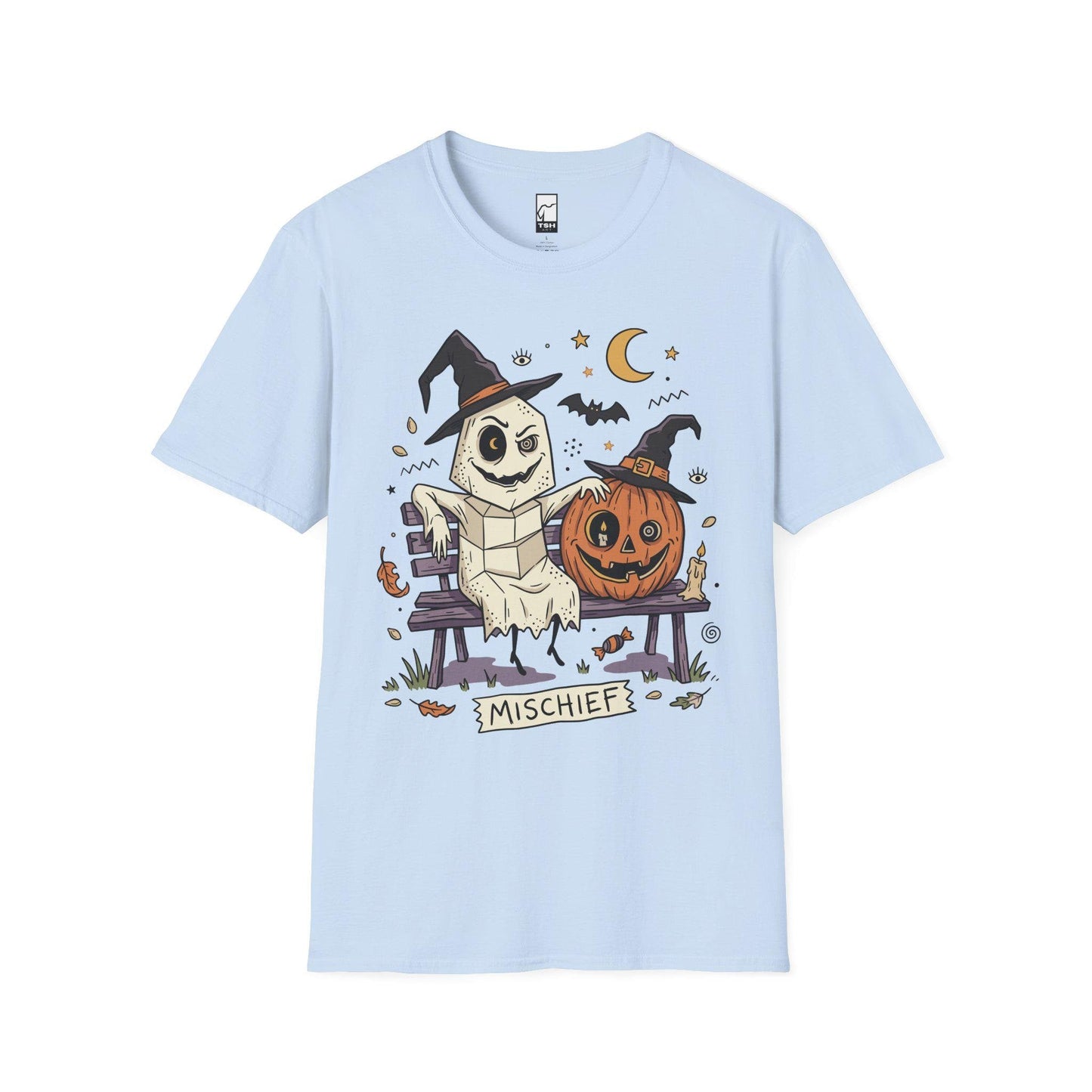 Cute Ghost Pumpkin Shirt | Witch Hat Halloween T Shirt | Spooky Season Graphic Tee | Best Friends Fall Tee | Retro Spooky Tee | Unisex Gift