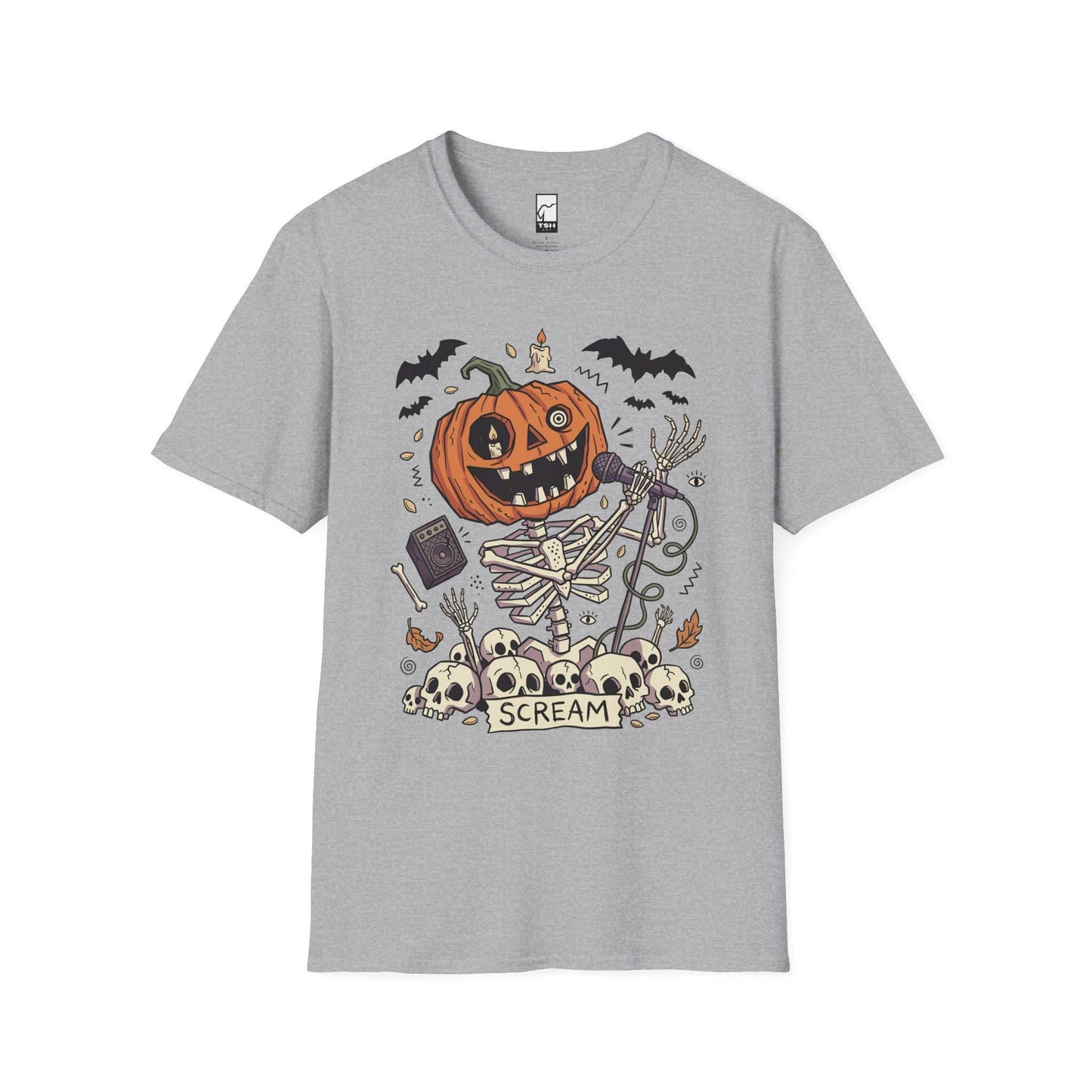 Jack-O'-Lantern Skeleton Halloween T-Shirt | Pumpkin Horror Tee