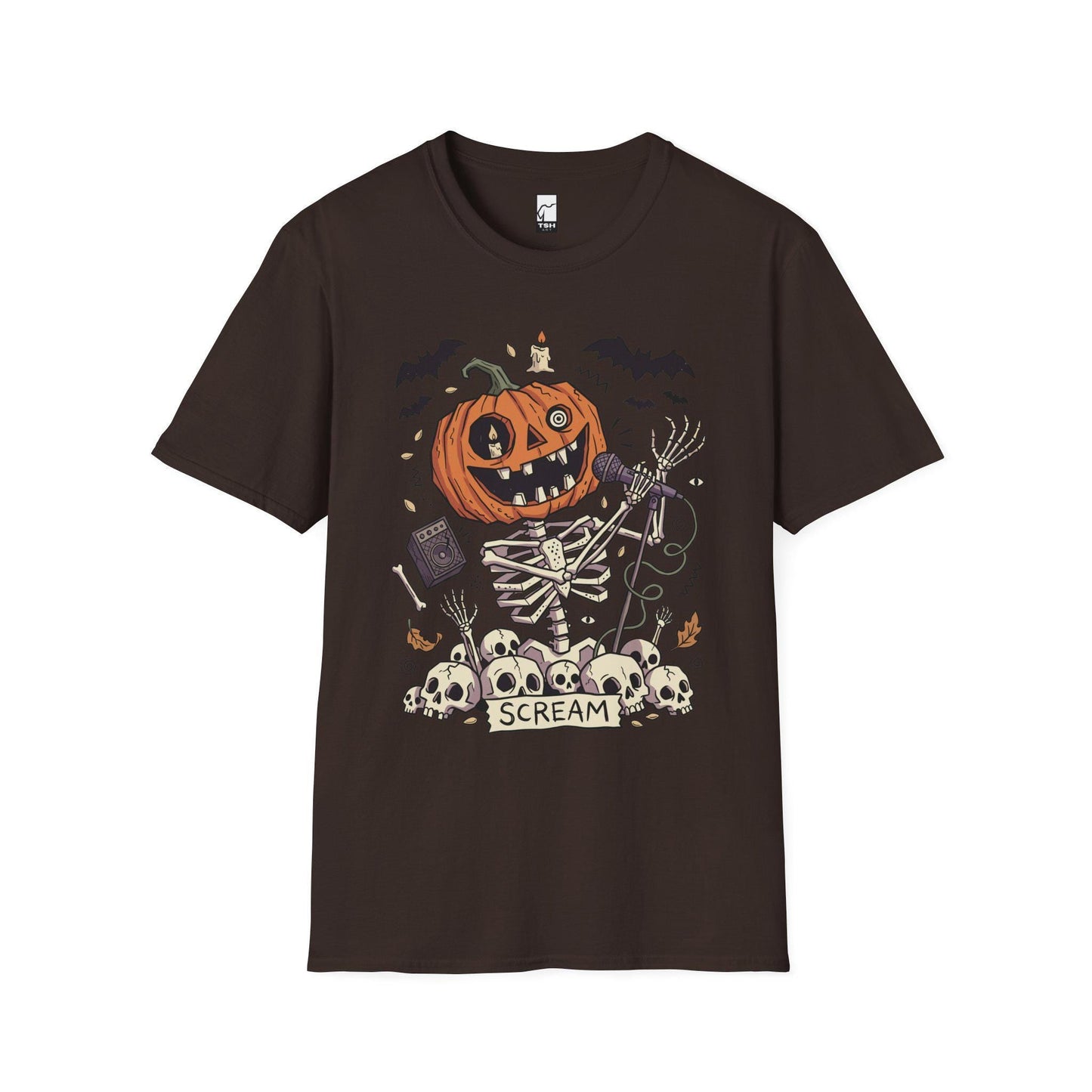 Jack-O'-Lantern Skeleton Halloween T-Shirt | Pumpkin Horror Tee