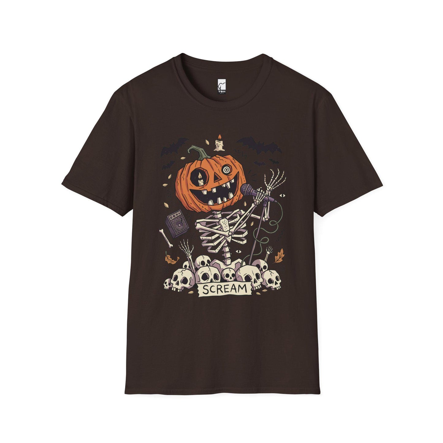 Jack-O'-Lantern Skeleton Halloween T-Shirt | Pumpkin Horror Tee